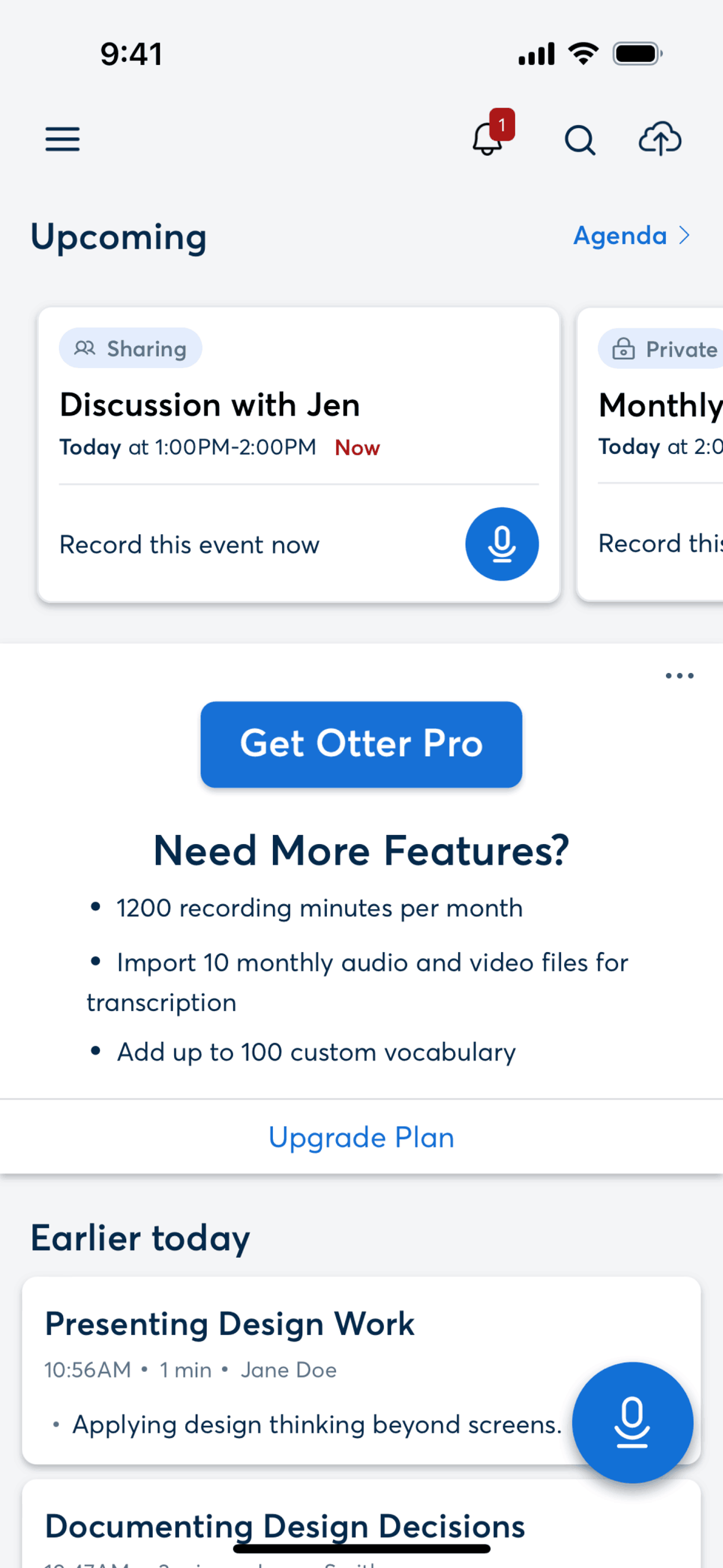 Otter.ai iOS UI screenshot 23