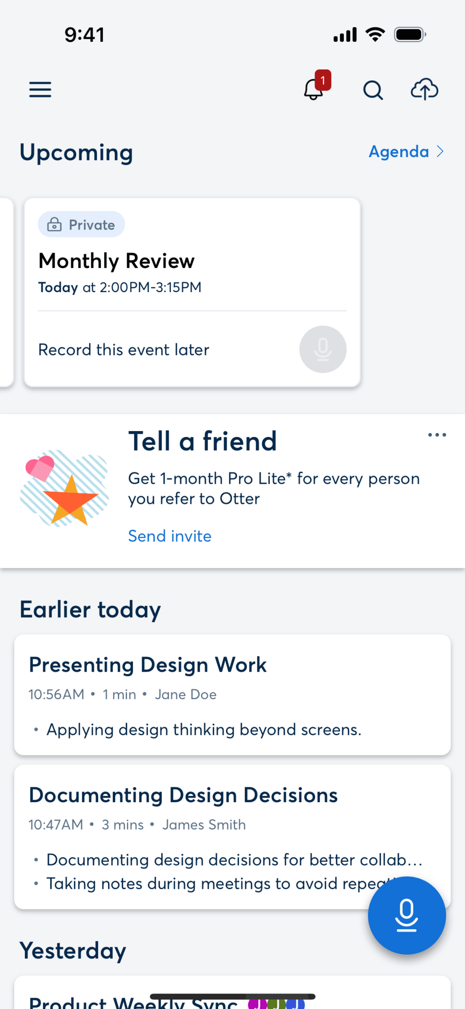 Otter.ai iOS UI screenshot 24