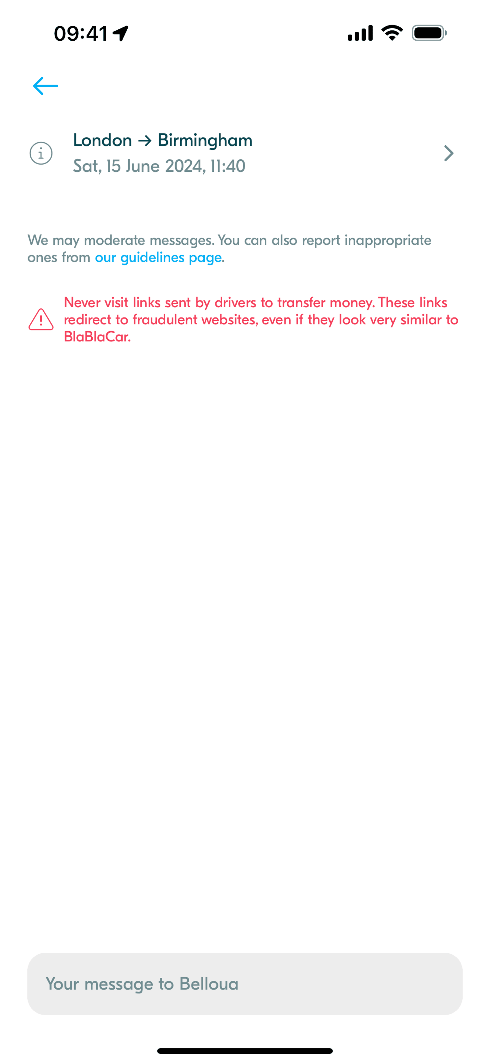 BlaBlaCar iOS UI screenshot 16