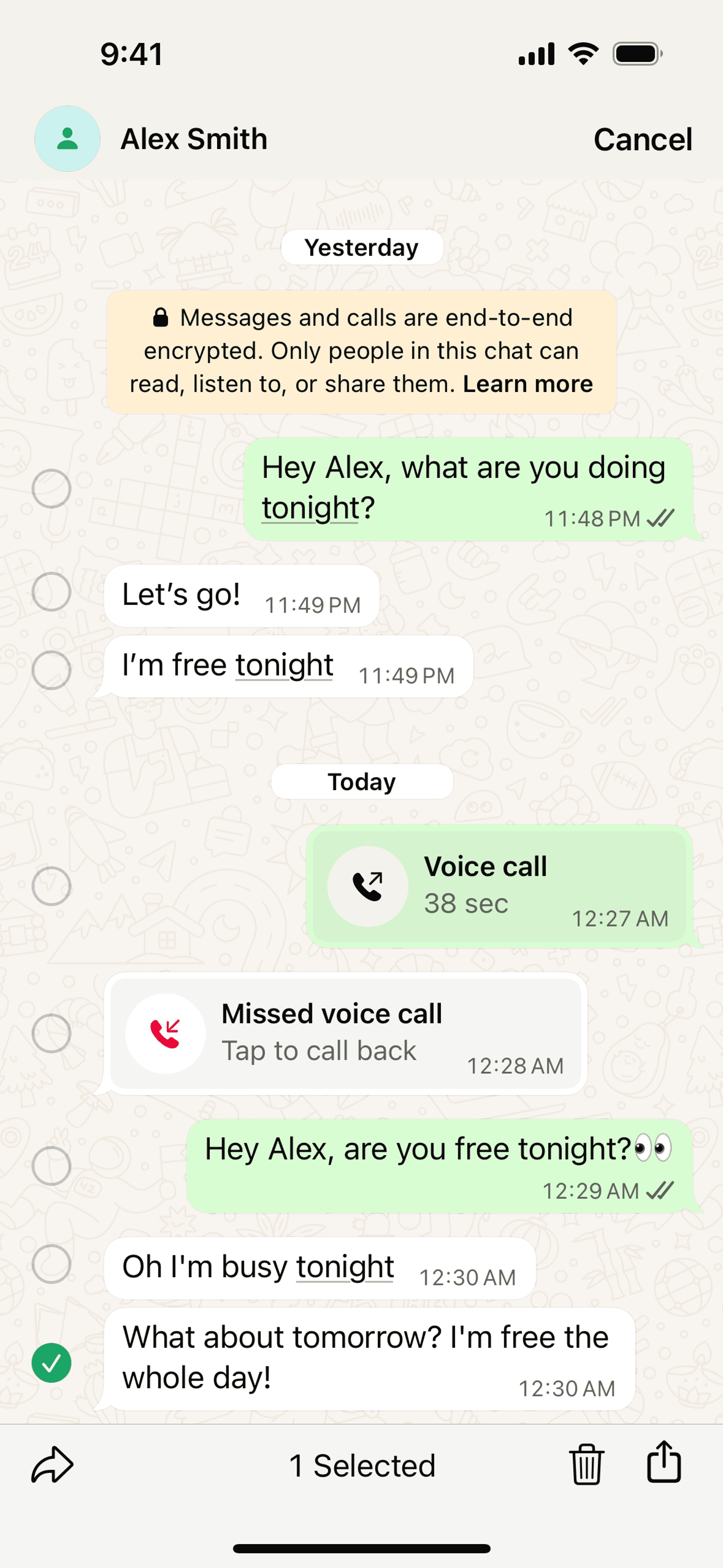 WhatsApp iOS UI screenshot 15
