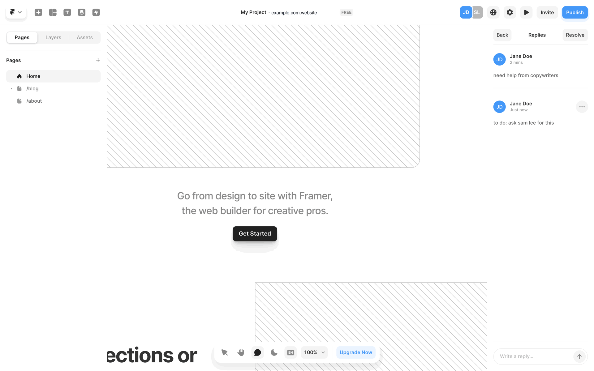 Framer Web AI interface screenshot 19