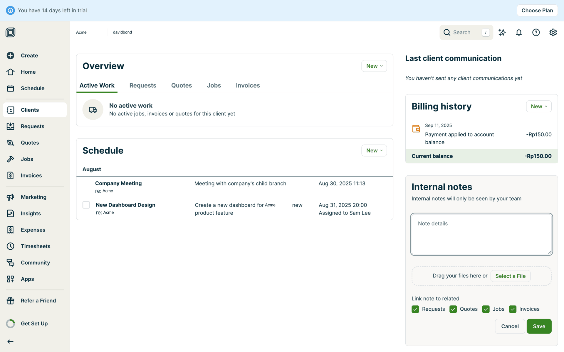 Jobber Web Business interface screenshot 5