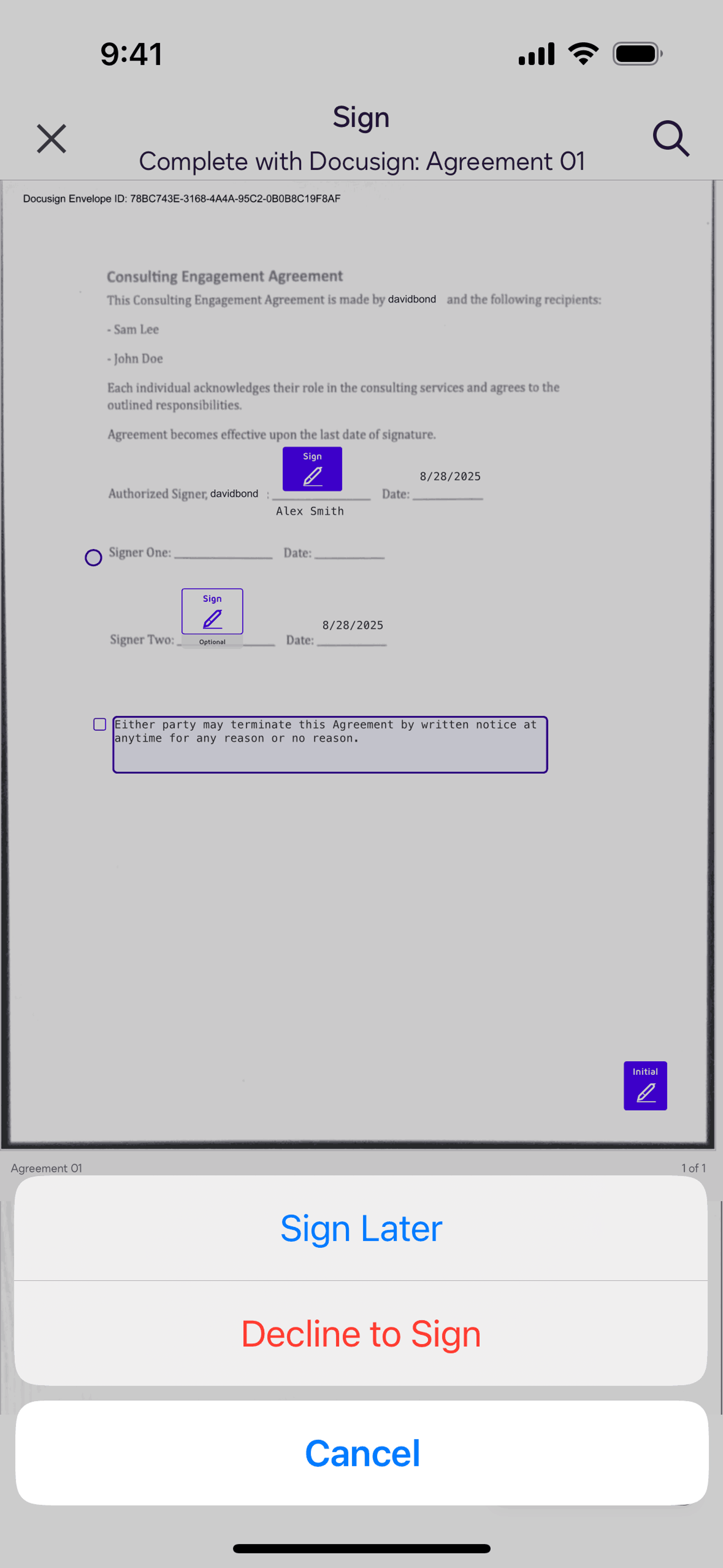 Docusign iOS Productivity interface screenshot 11