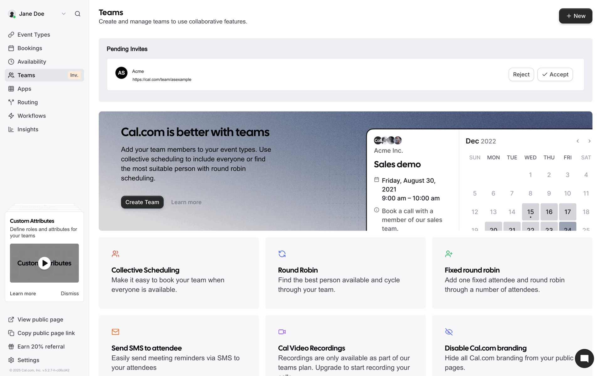 Cal.com Web AI interface screenshot 1