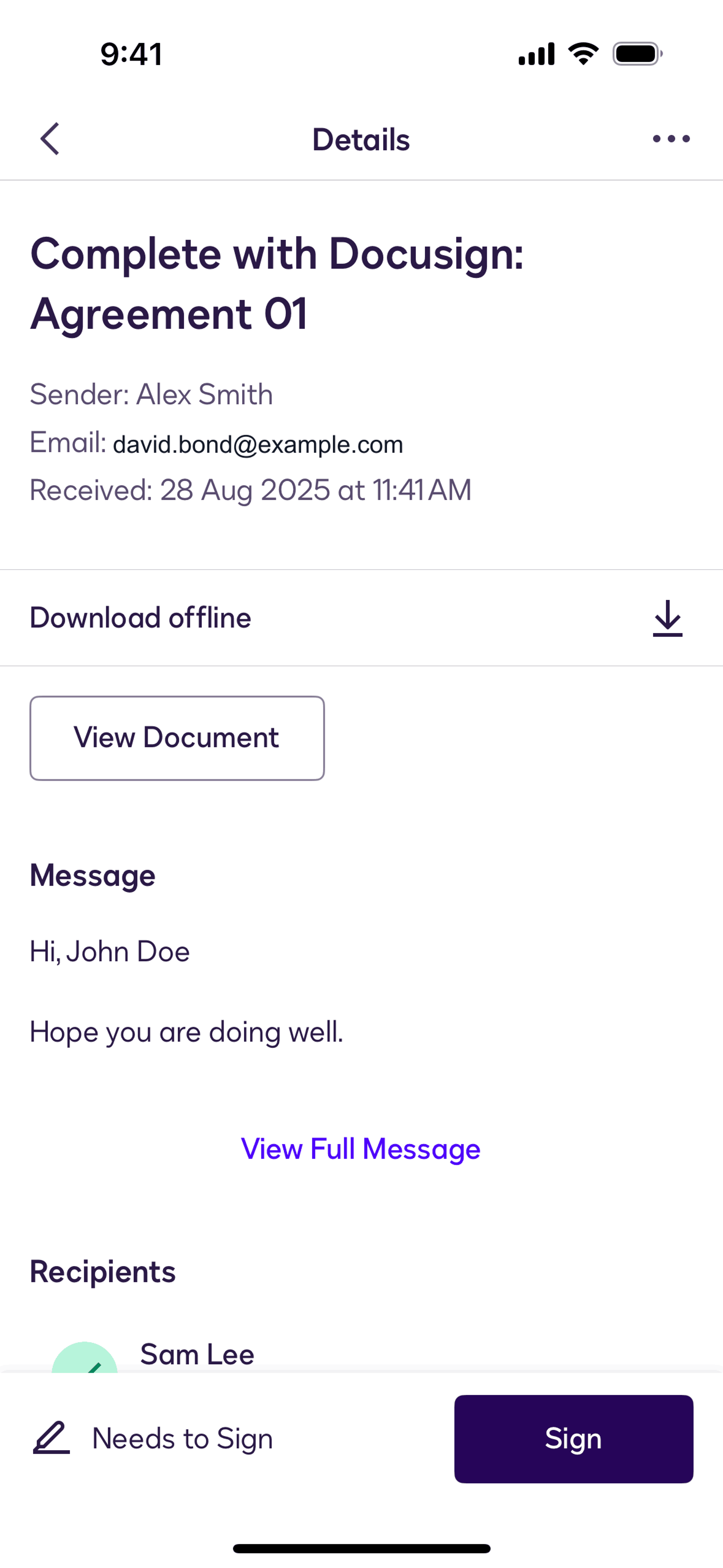 Docusign iOS Productivity interface screenshot 8