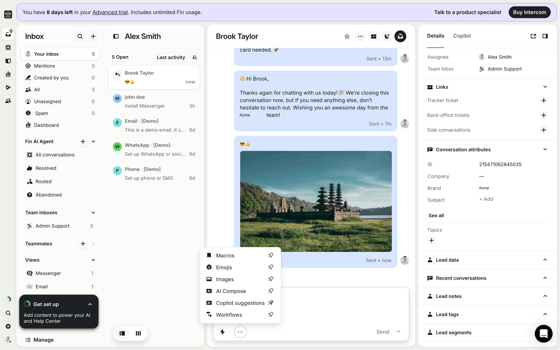 Intercom Web Business interface screenshot 2