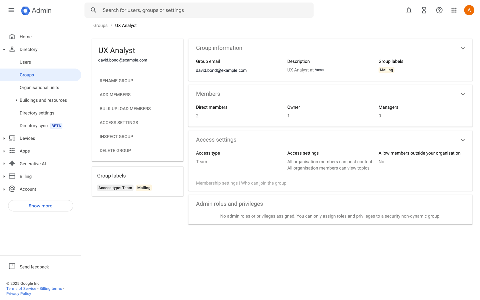 Google Workspace Web Business interface screenshot 11
