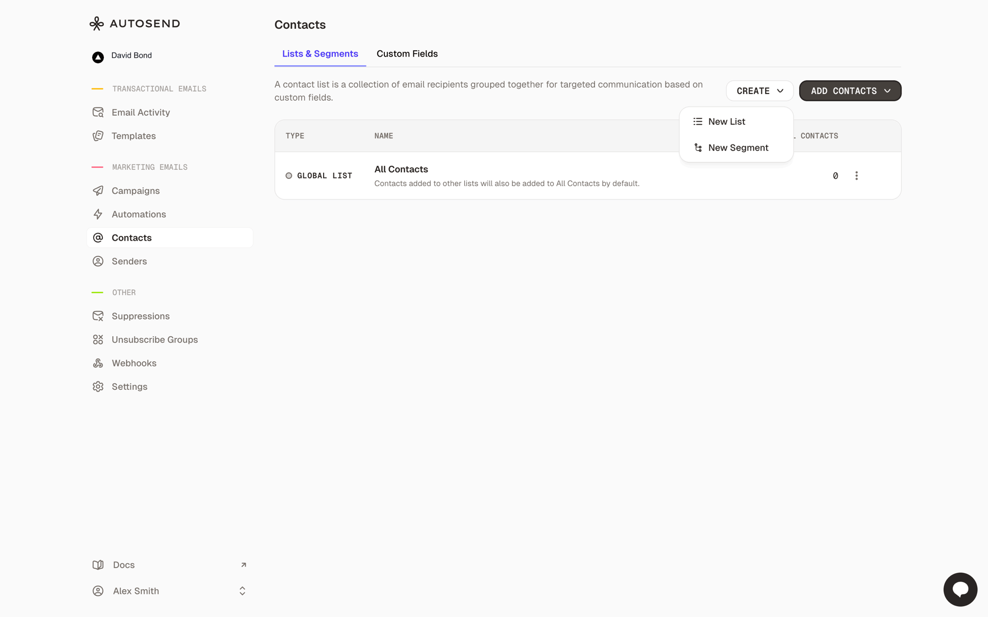 AutoSend Web automated messaging interface screenshot 11