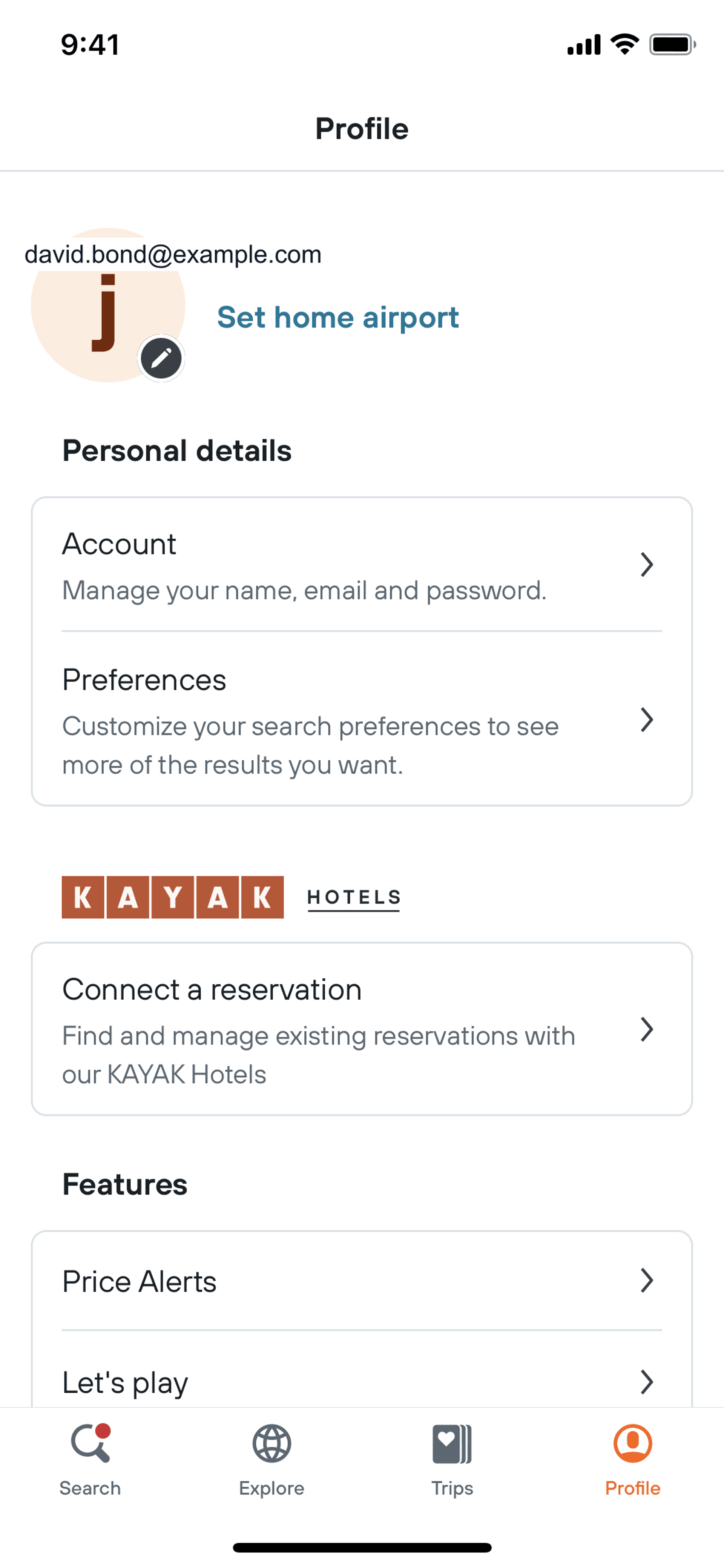 KAYAK iOS Travel & Transportation interface screenshot 4