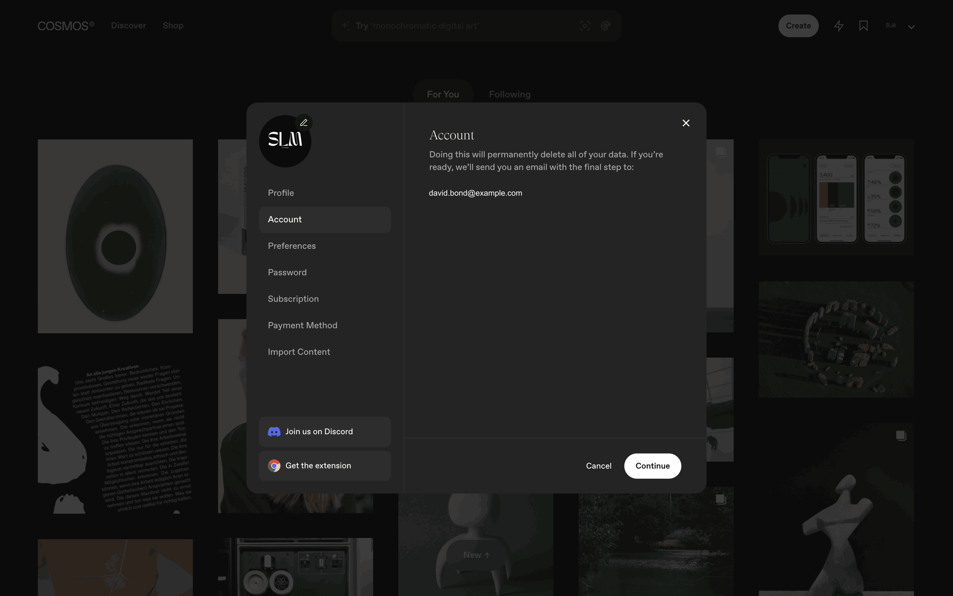 Cosmos Web Photo & Video interface screenshot 17