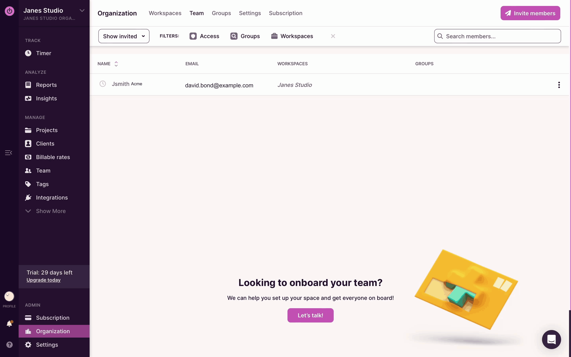 Toggl Track Web Business interface screenshot 8