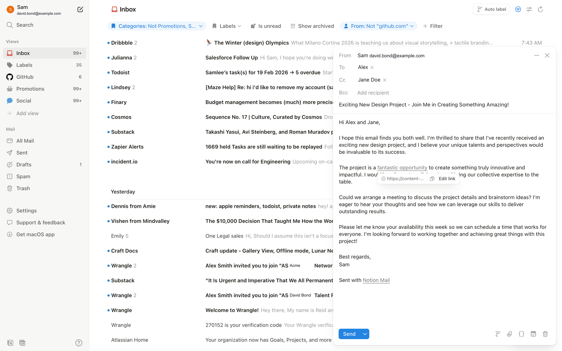 Notion Mail Web Productivity interface screenshot 20
