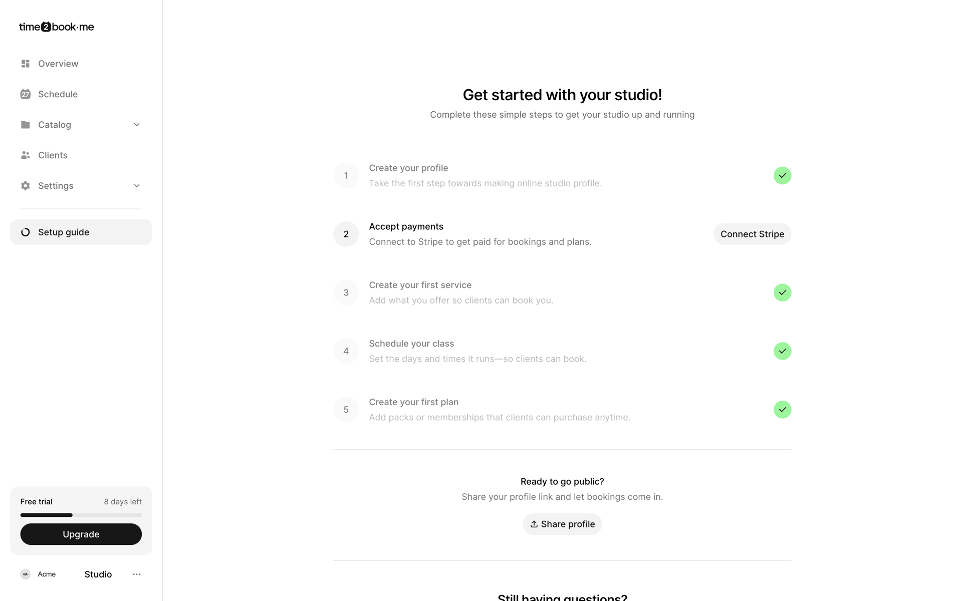 Time2book Web Health & Fitness interface screenshot 13