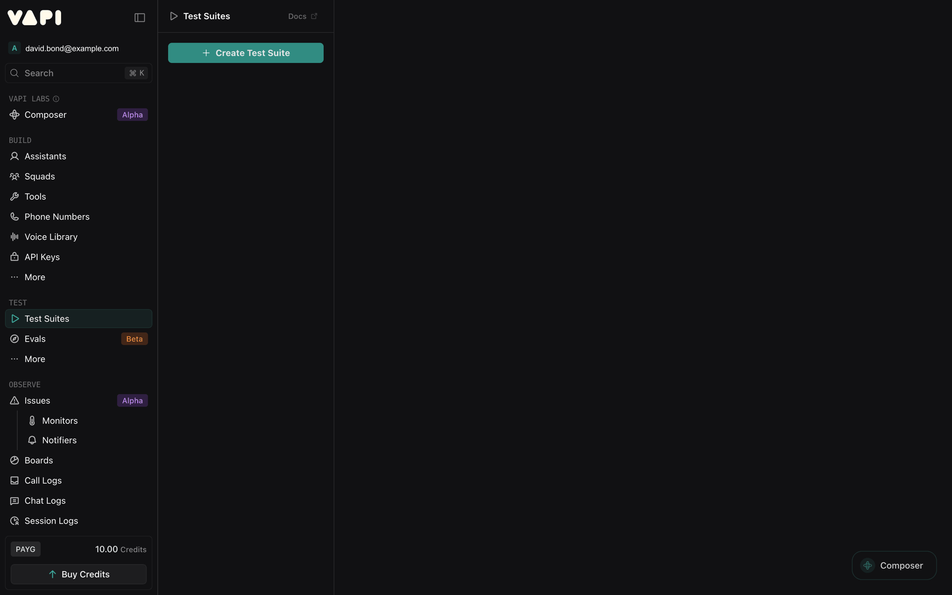 Vapi Web AI interface screenshot 5