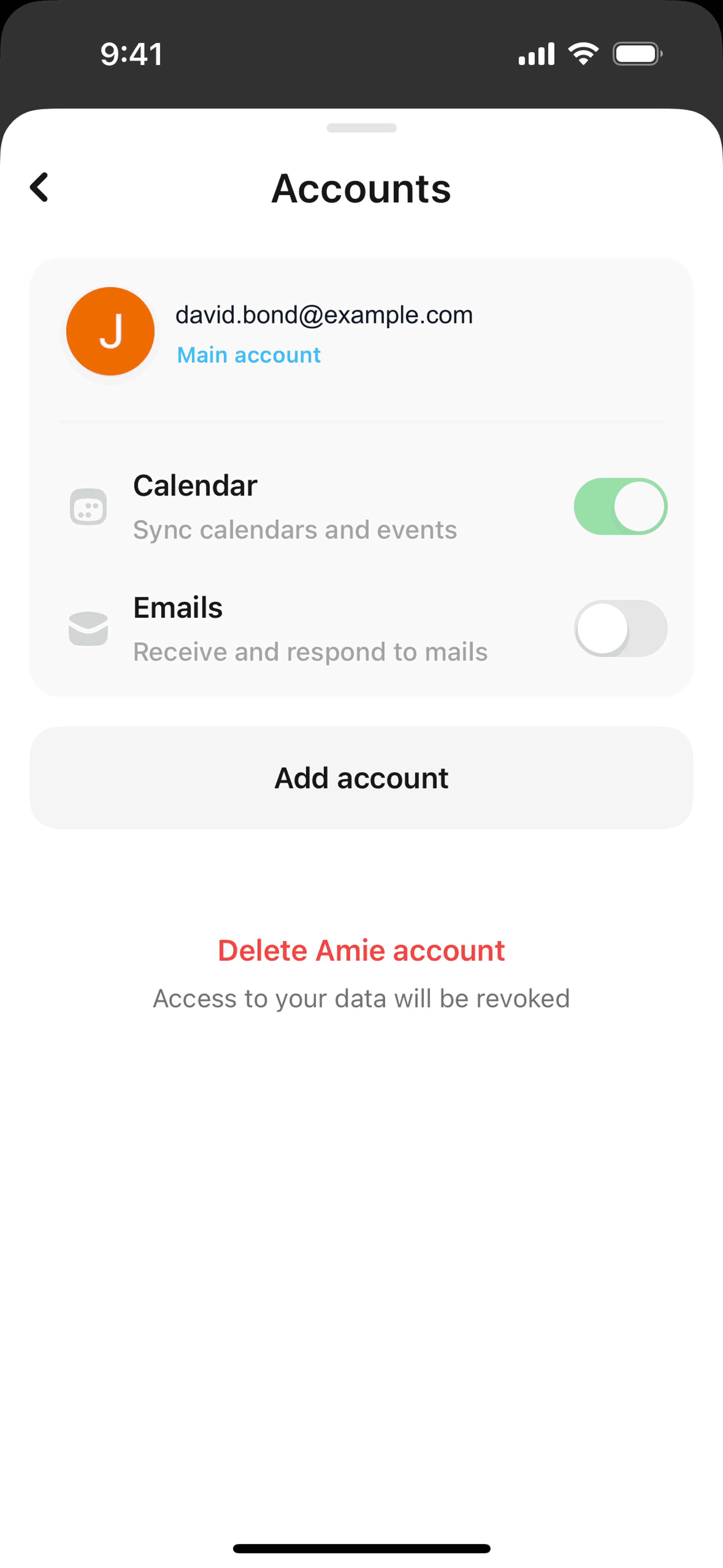 Amie iOS Productivity interface screenshot 11