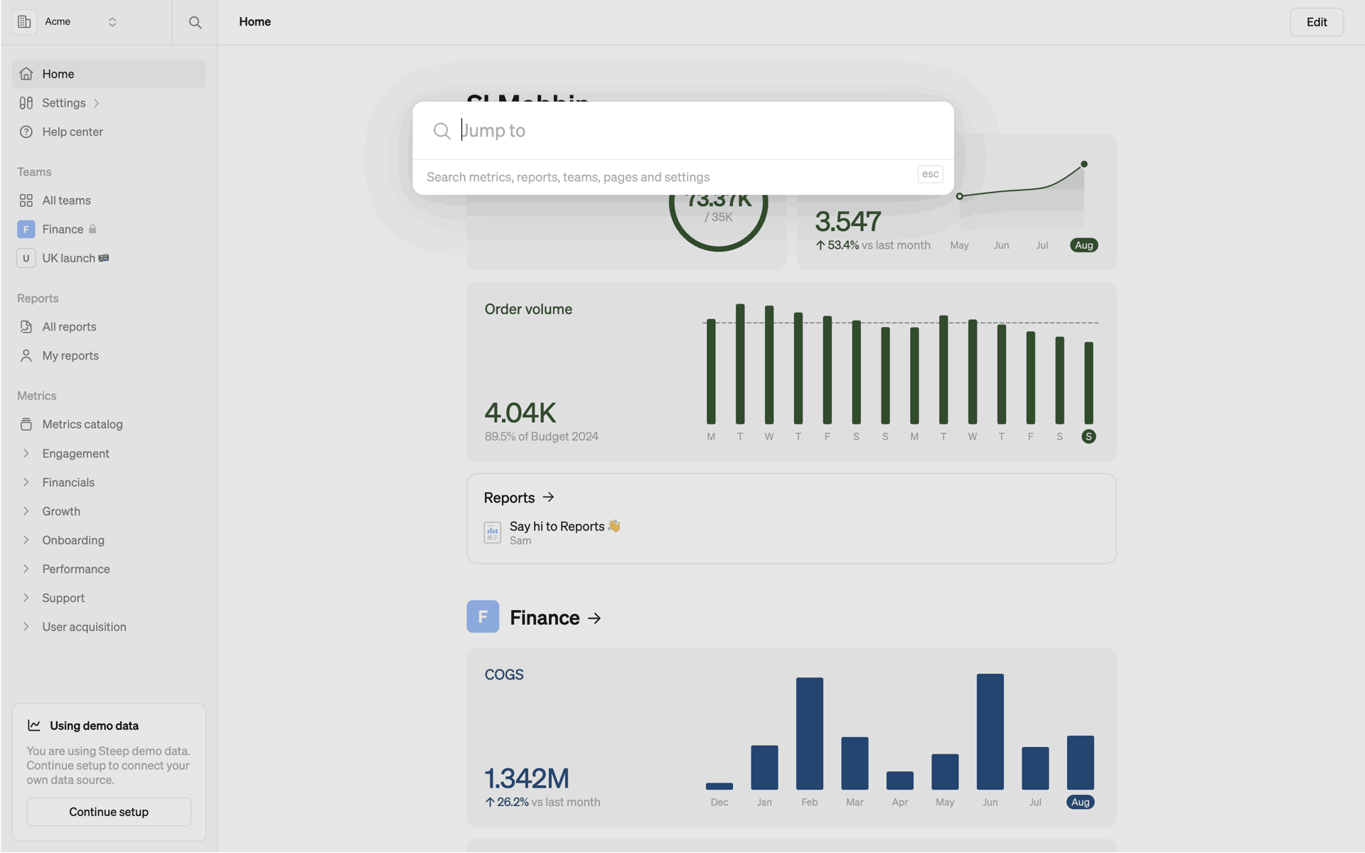 Steep Web Business interface screenshot 13
