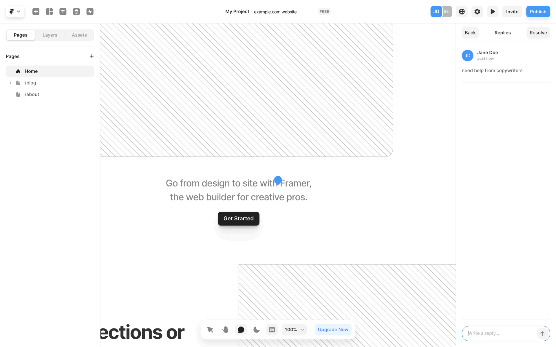 Framer Web AI interface screenshot 18