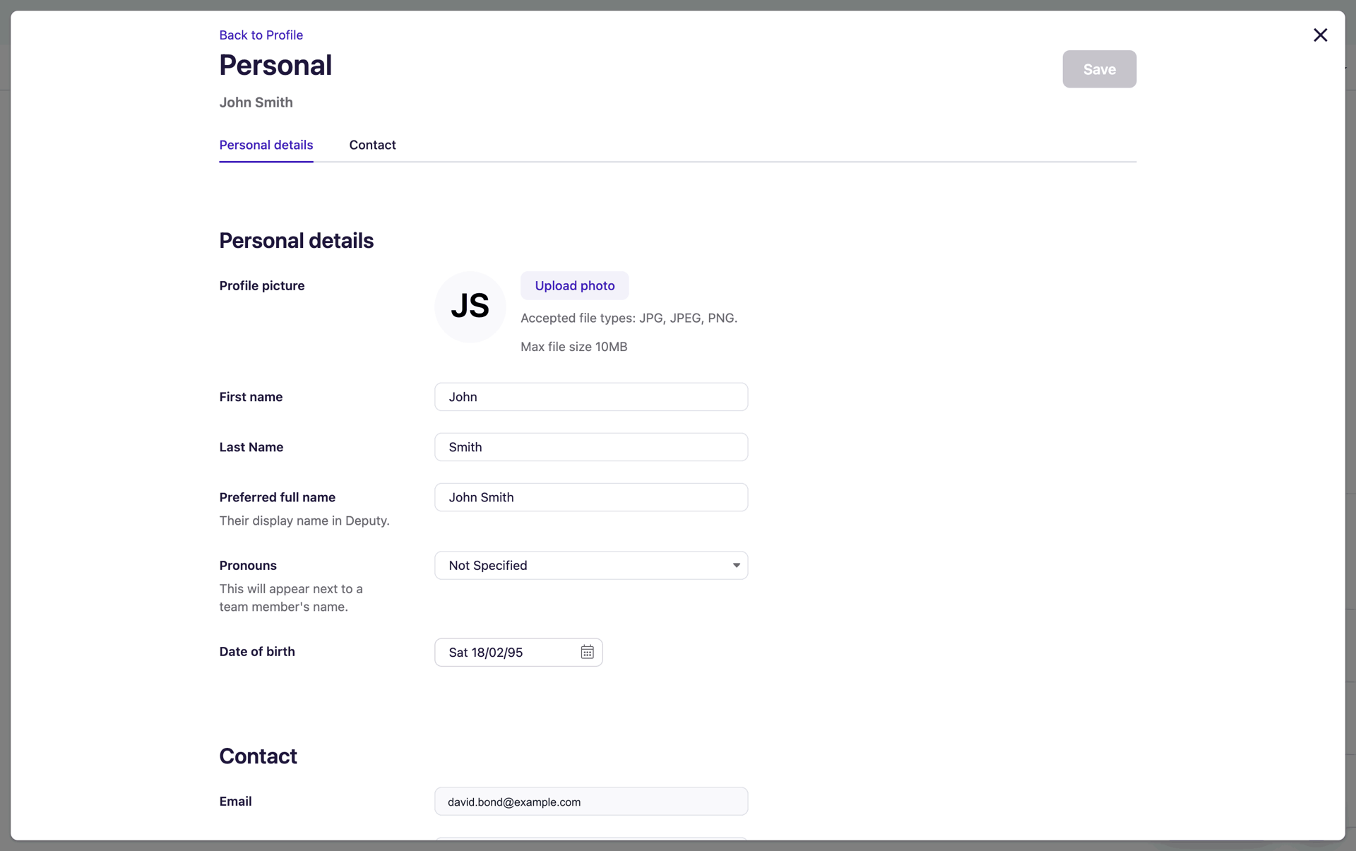 Deputy Web workforce management interface screenshot 5