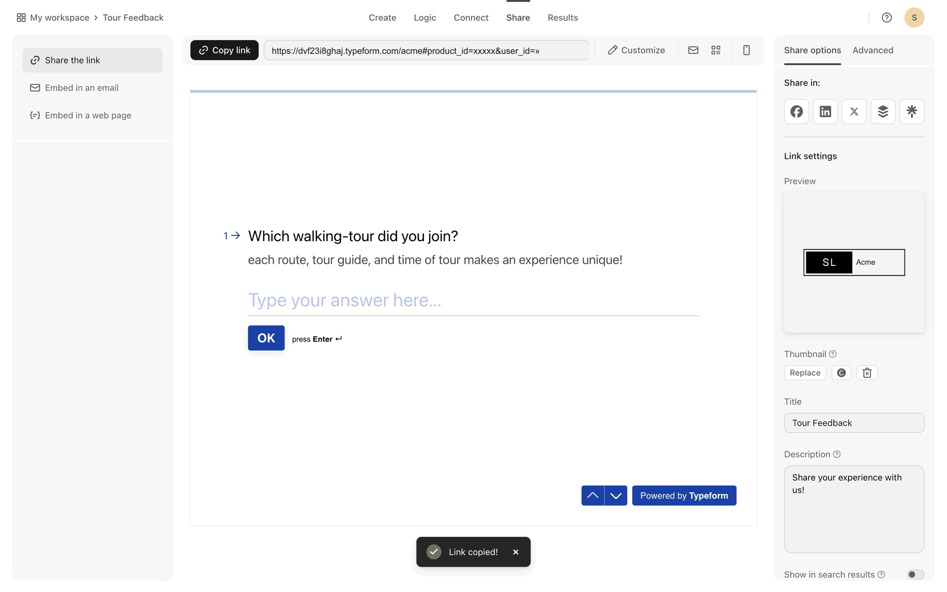 Typeform Web Productivity interface screenshot 15