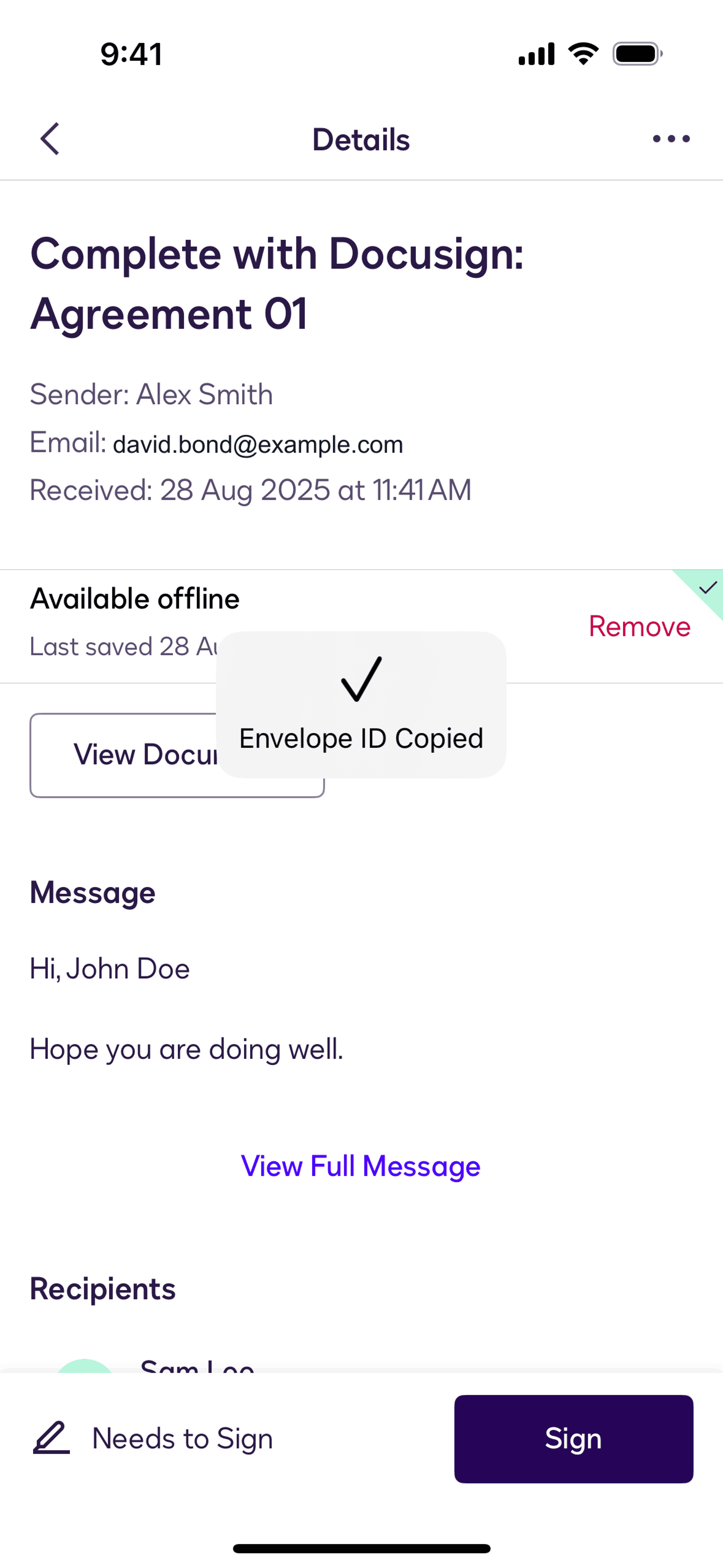 Docusign iOS Productivity interface screenshot 19