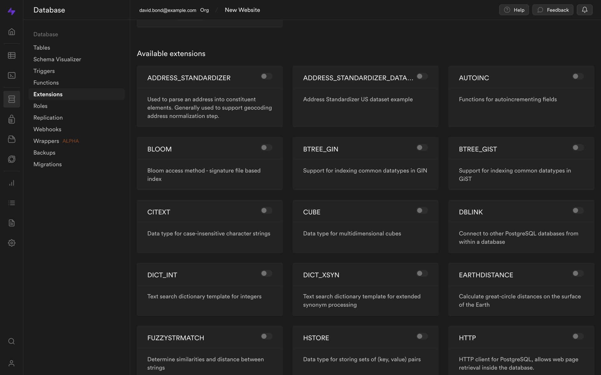 Supabase Web Developer Tools interface screenshot 13