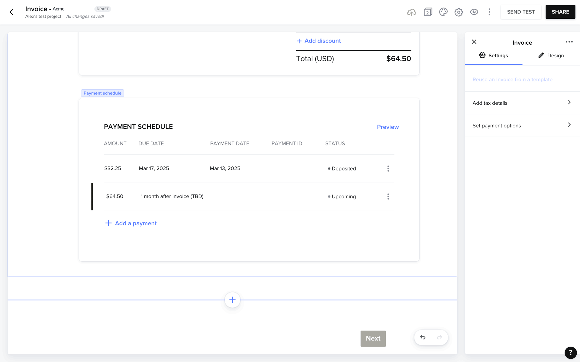 HoneyBook Web Business interface screenshot 4