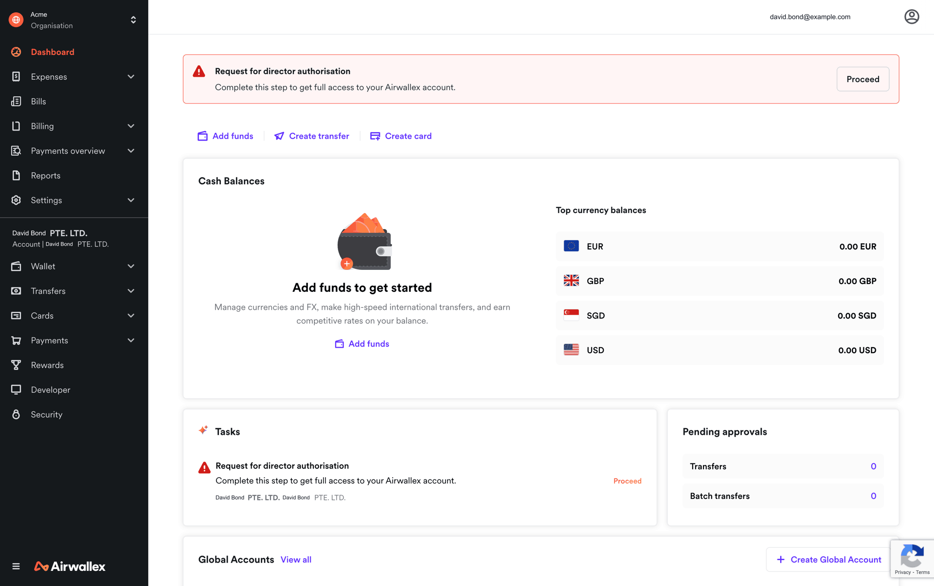 Airwallex Web Finance interface screenshot 5