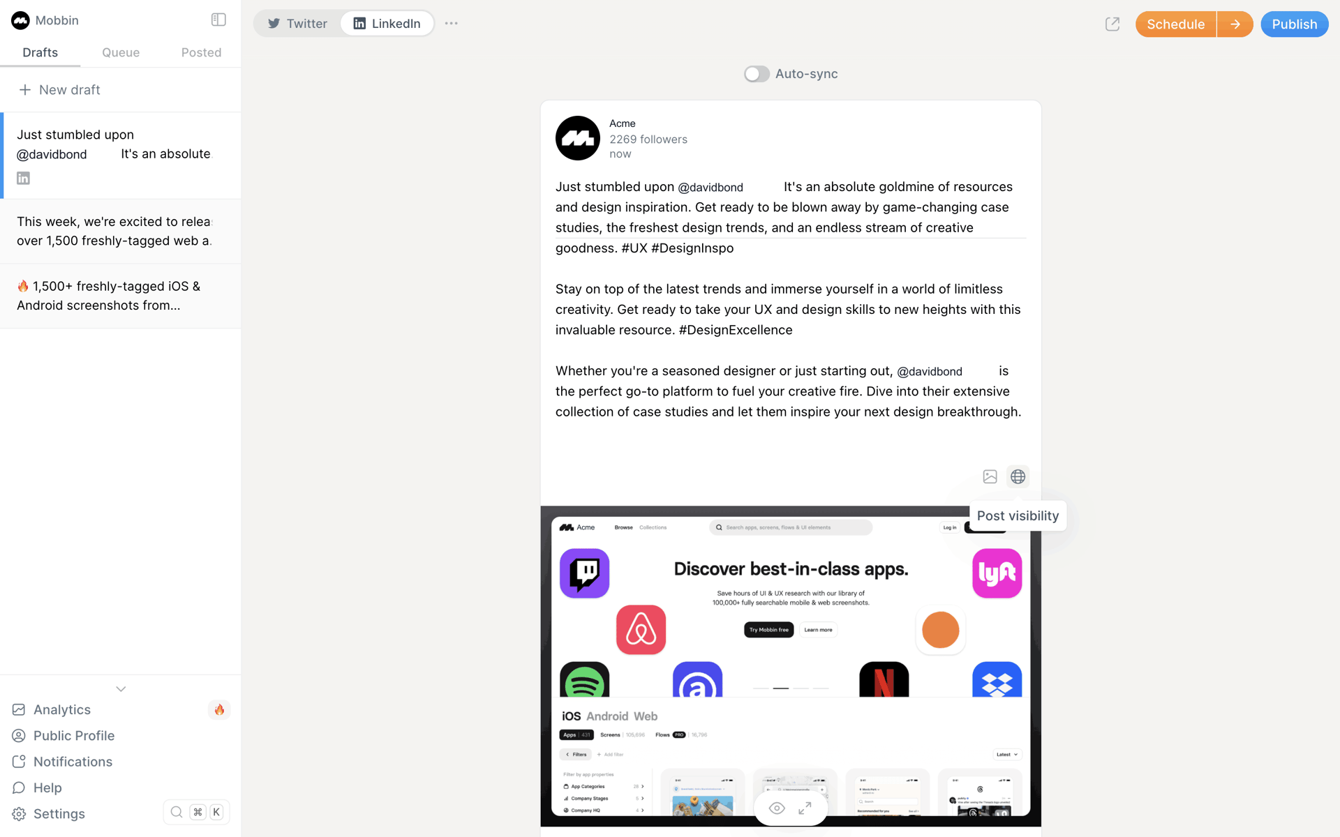 Typefully Web Social Networking interface screenshot 15