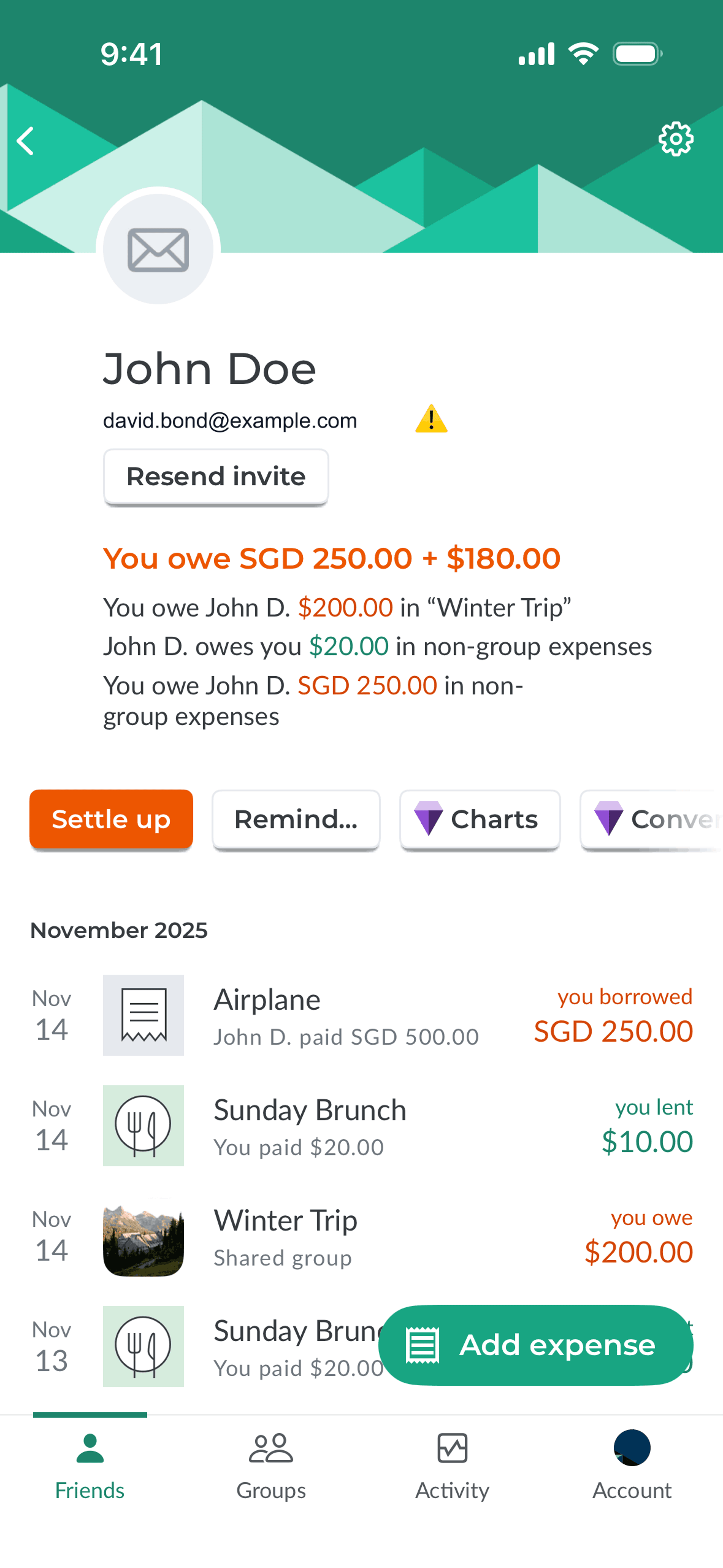 Splitwise iOS Finance interface screenshot 18