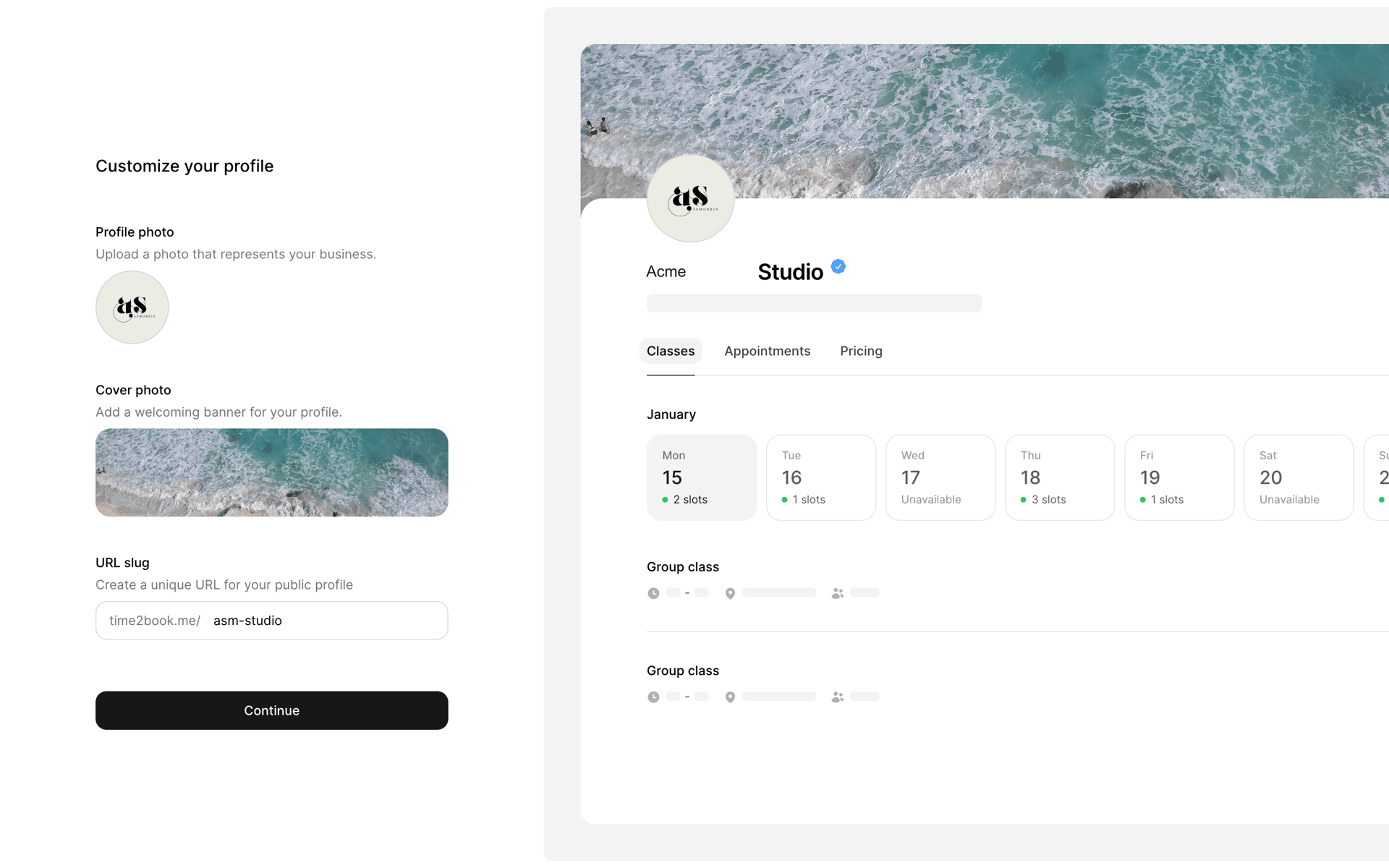 Time2book Web Health & Fitness interface screenshot 12