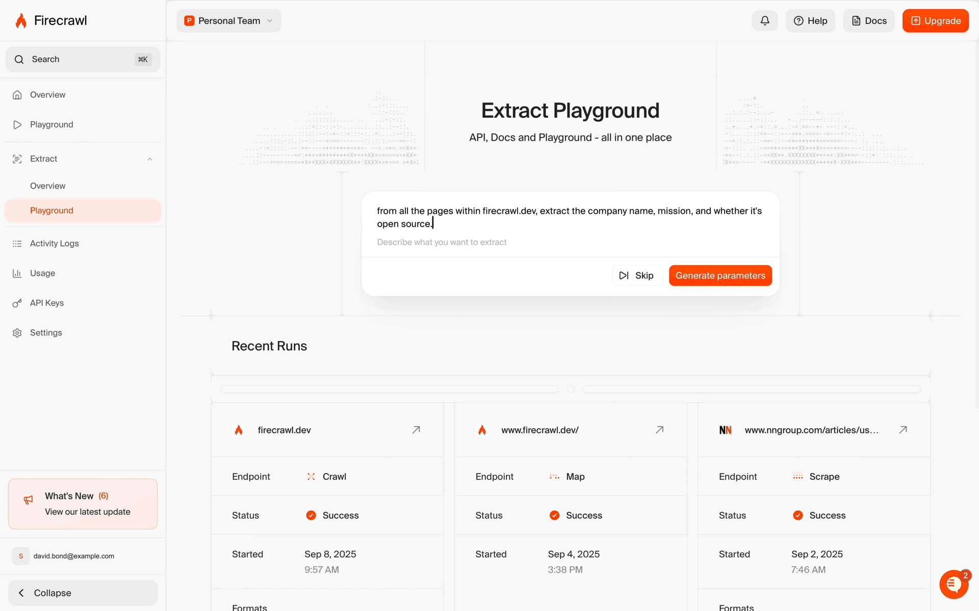 Firecrawl Web Developer Tools interface screenshot 18