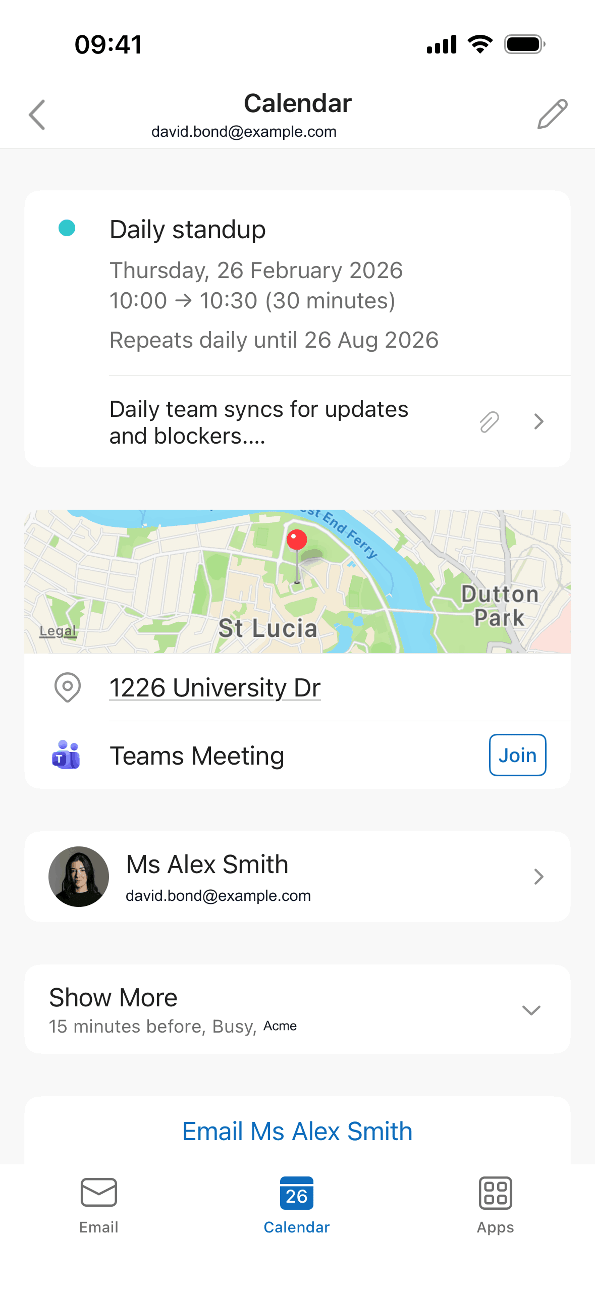 Microsoft Outlook iOS email interface screenshot 2
