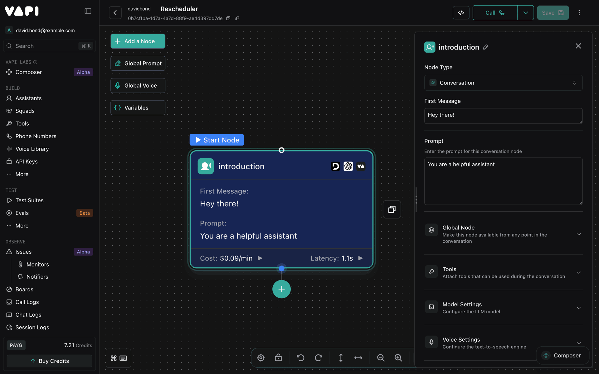 Vapi Web AI interface screenshot 6