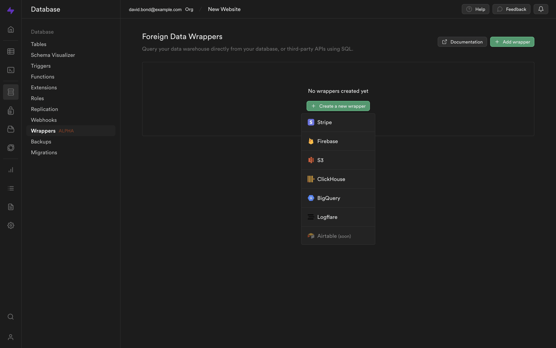 Supabase Web Developer Tools interface screenshot 18