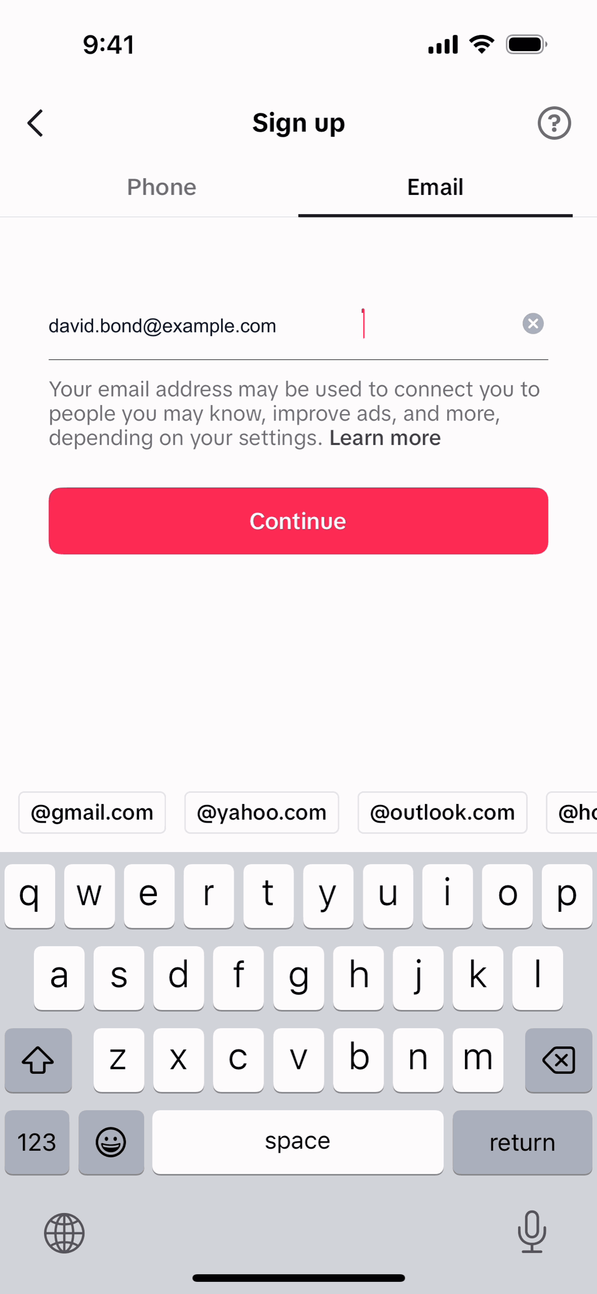Entertainment app screen 2