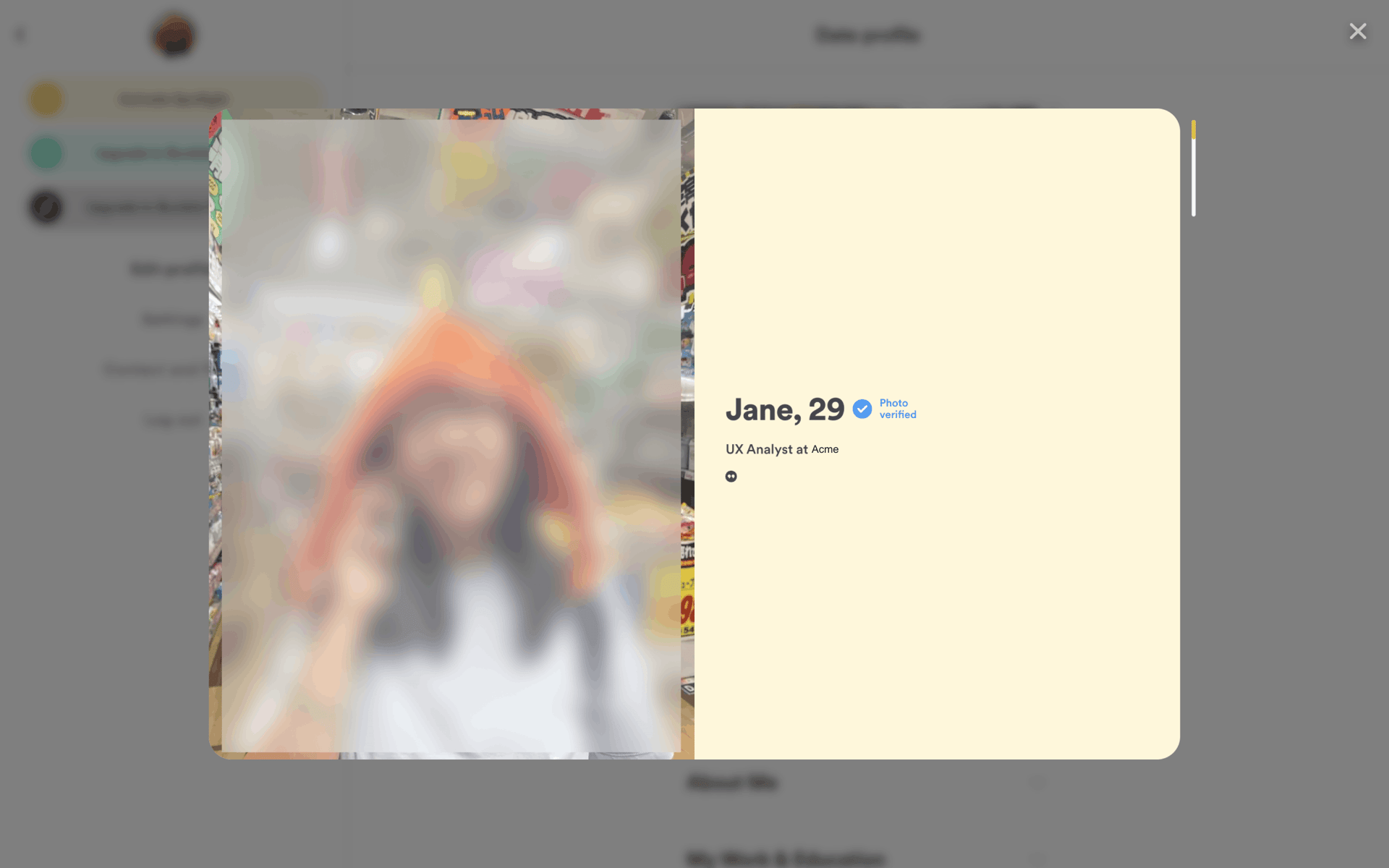 Bumble Web Lifestyle interface screenshot 19