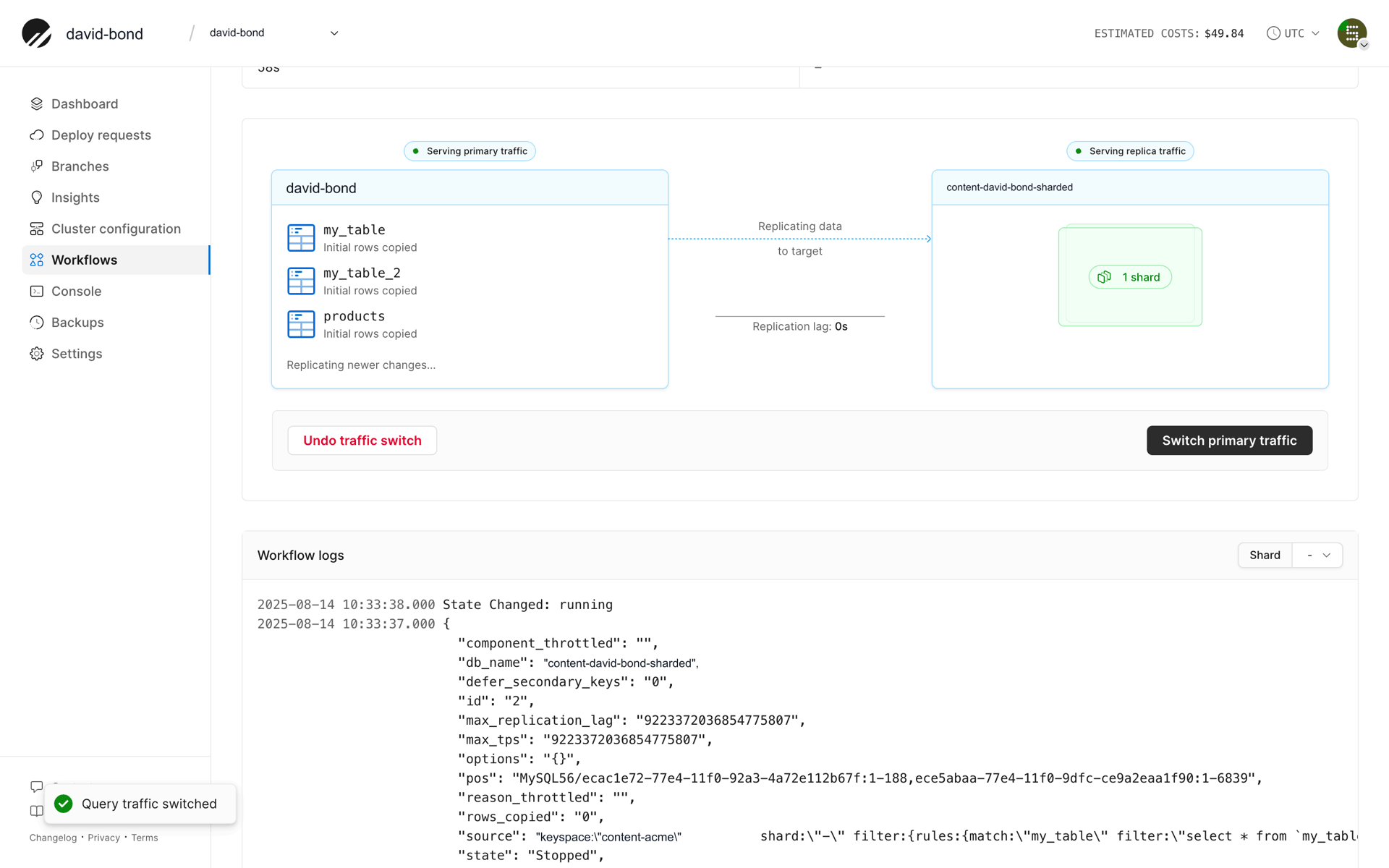 PlanetScale Web Developer Tools interface screenshot 24