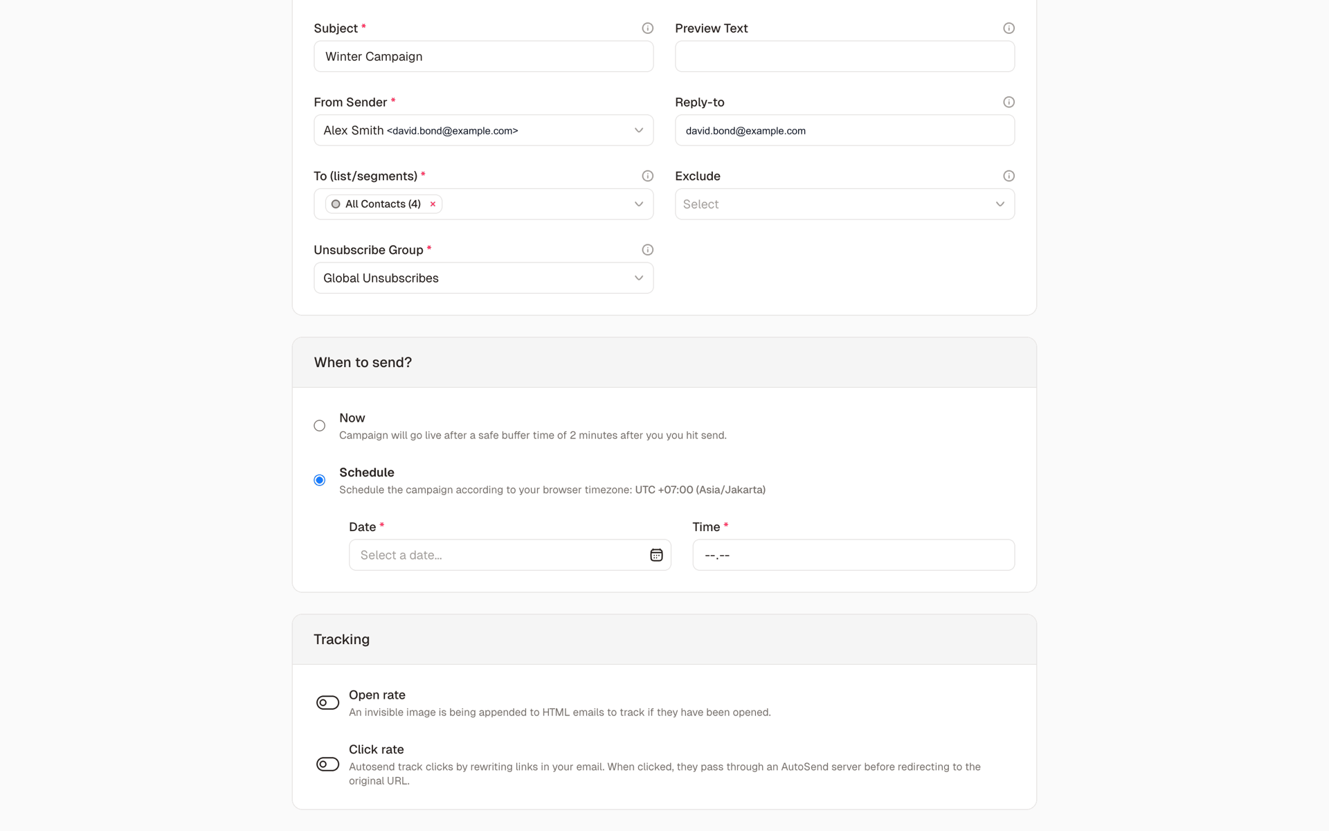 AutoSend Web automated messaging interface screenshot 3