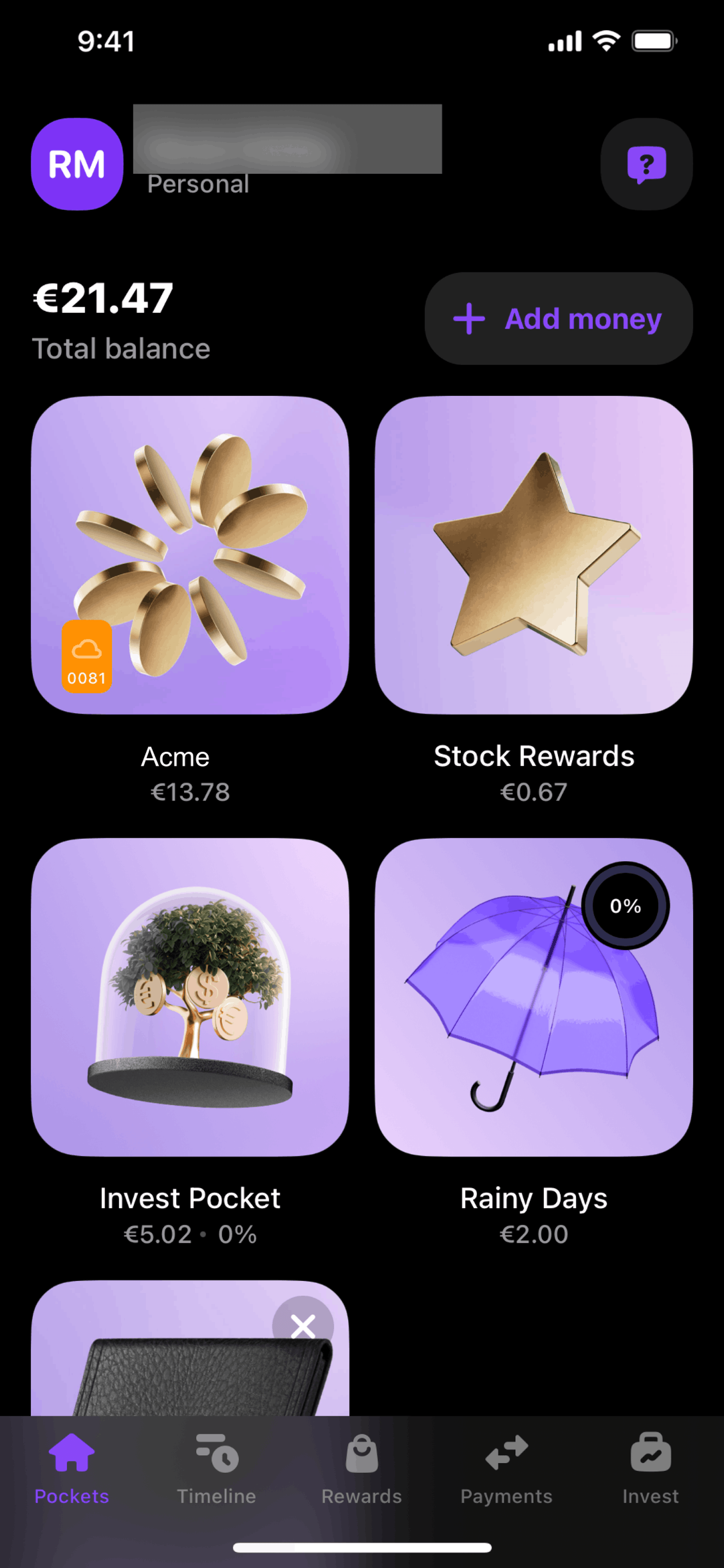 Vivid iOS Finance interface screenshot 5