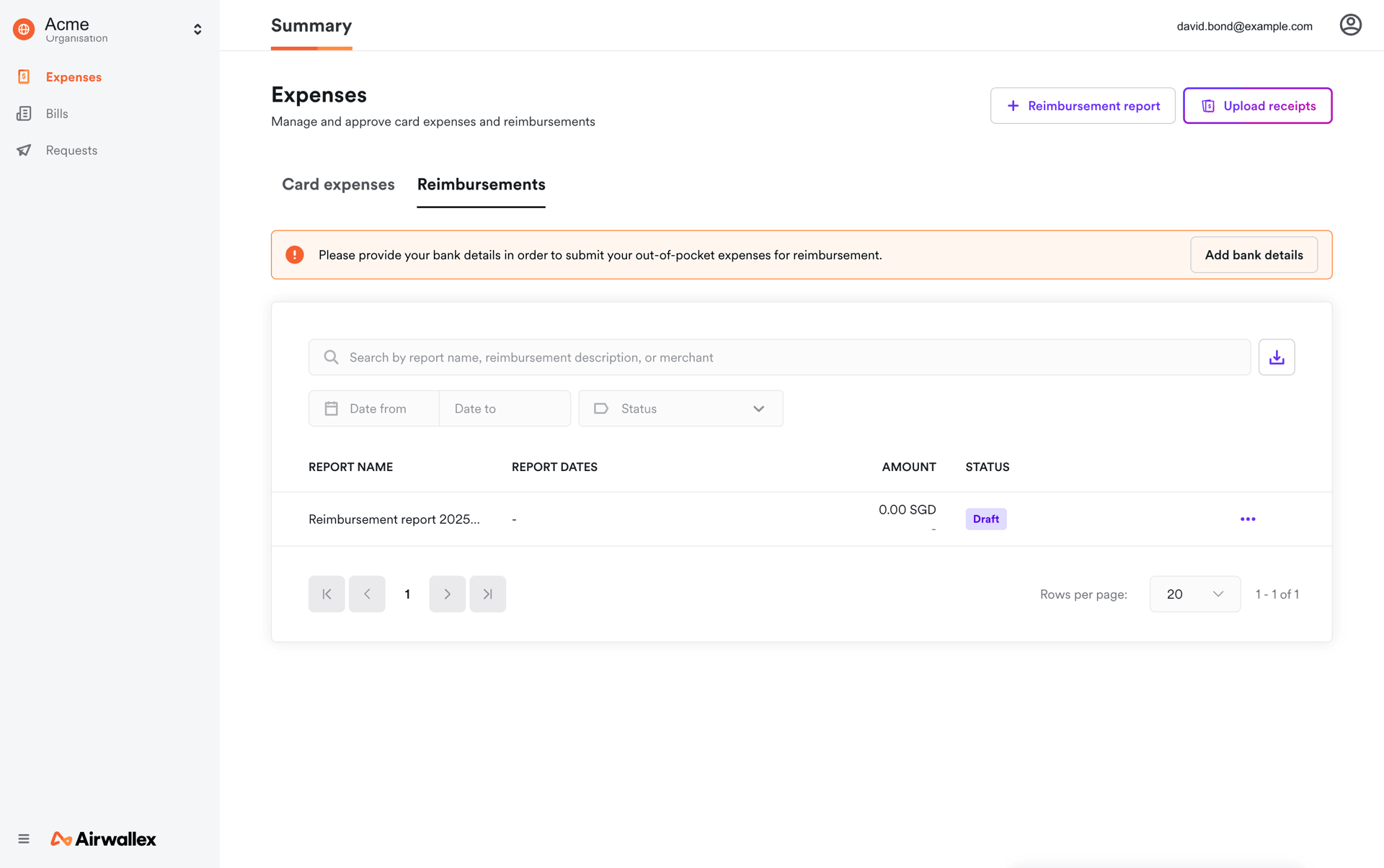 Airwallex Web Finance interface screenshot 21