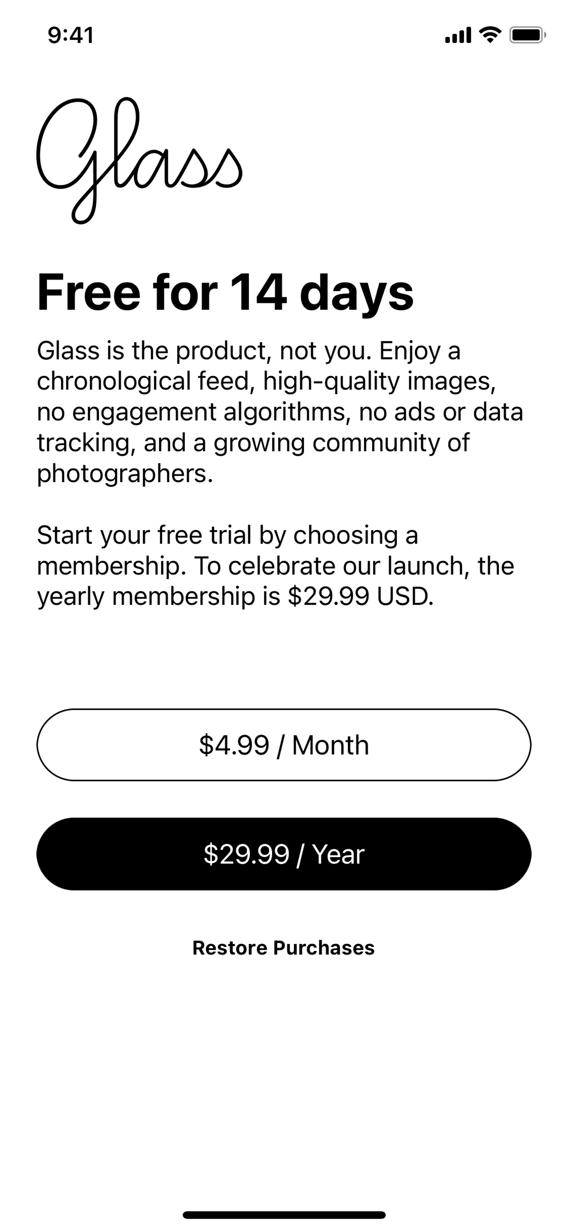 Glass iOS Photo & Video interface screenshot 7