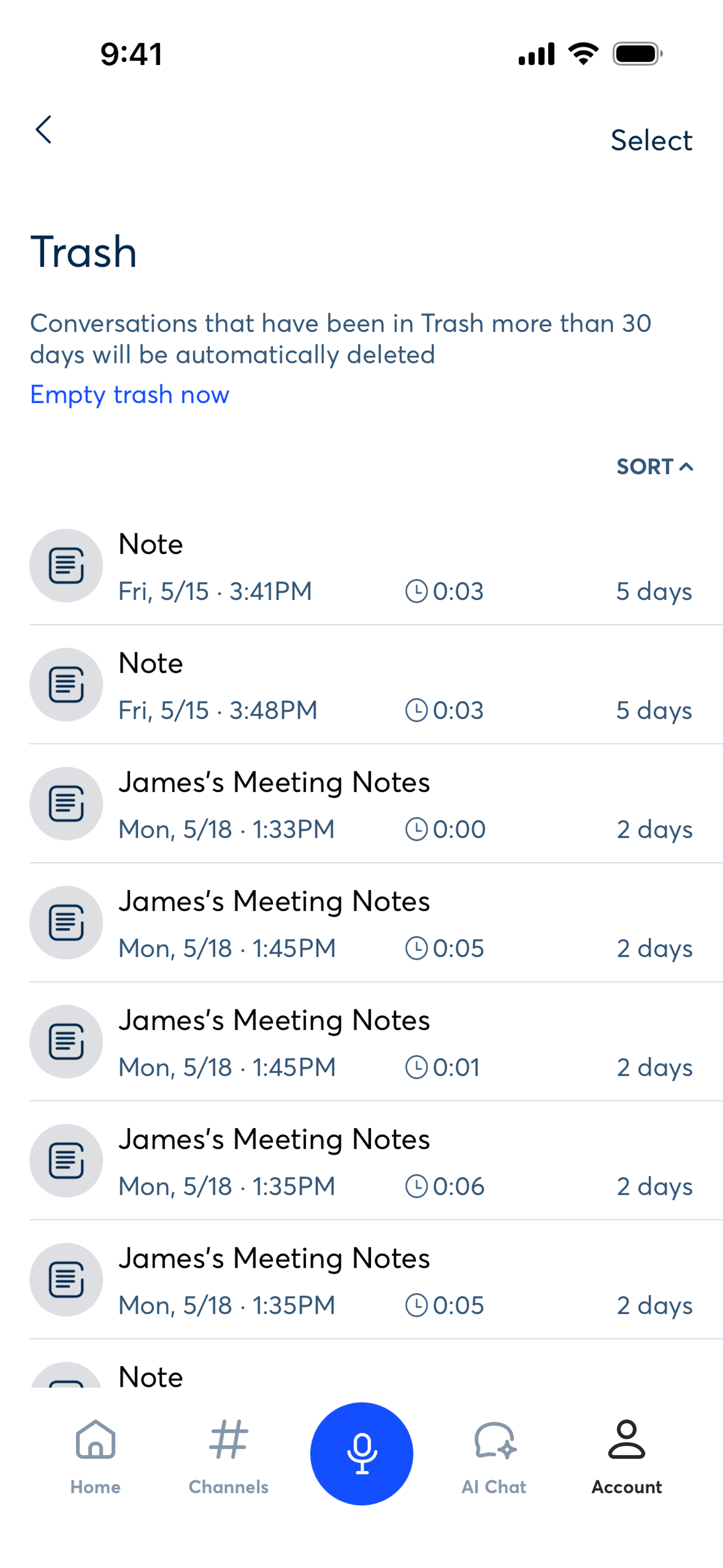 Otter.ai iOS AI interface screenshot 7