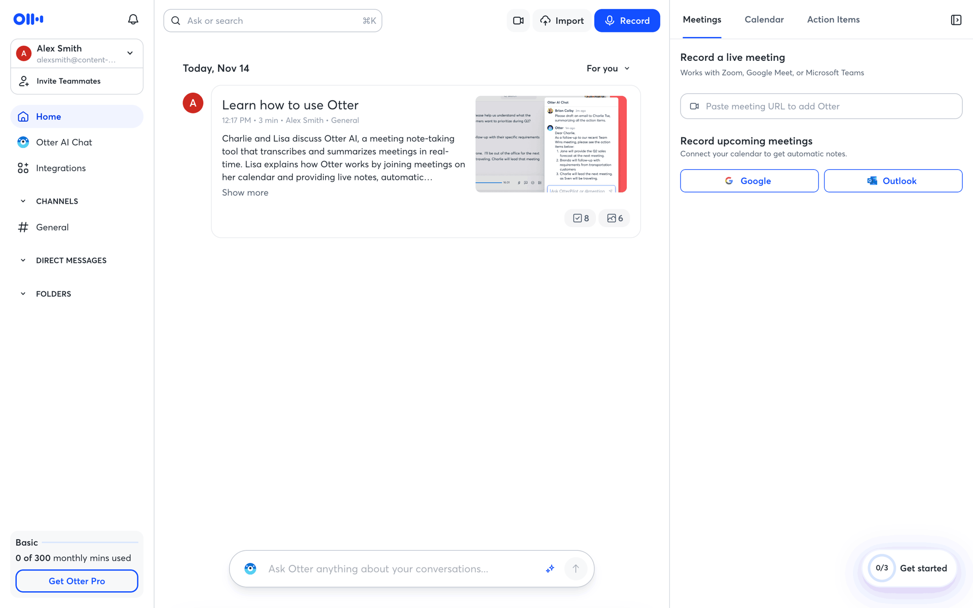 Otter.ai Web AI interface screenshot 22