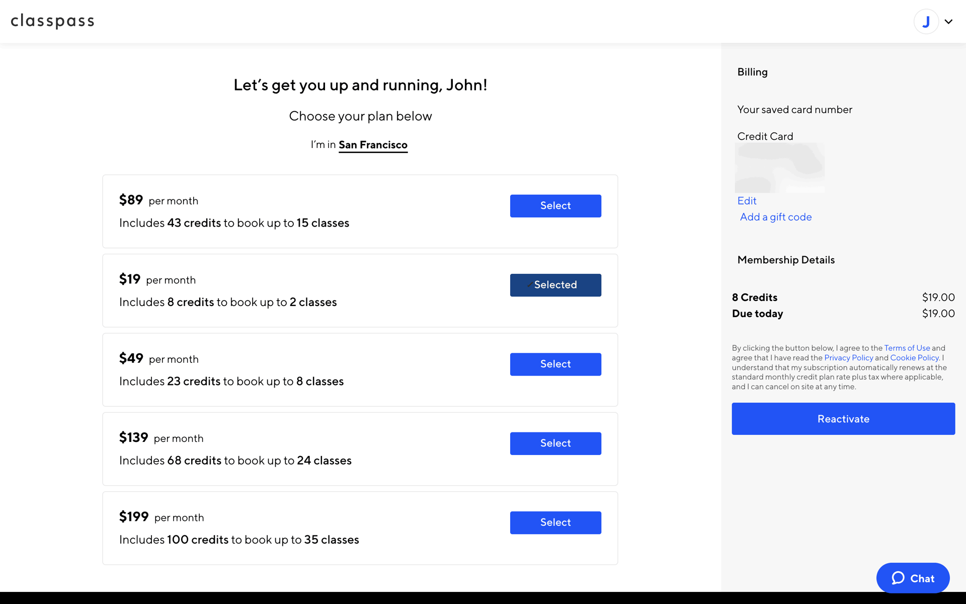 ClassPass Web Health & Fitness interface screenshot 15