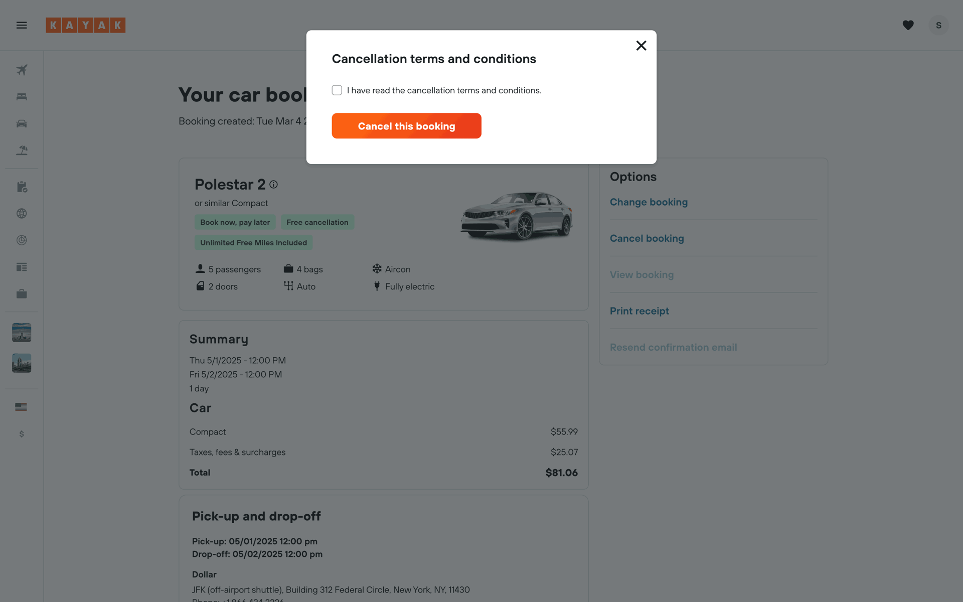 KAYAK Web Travel & Transportation interface screenshot 11
