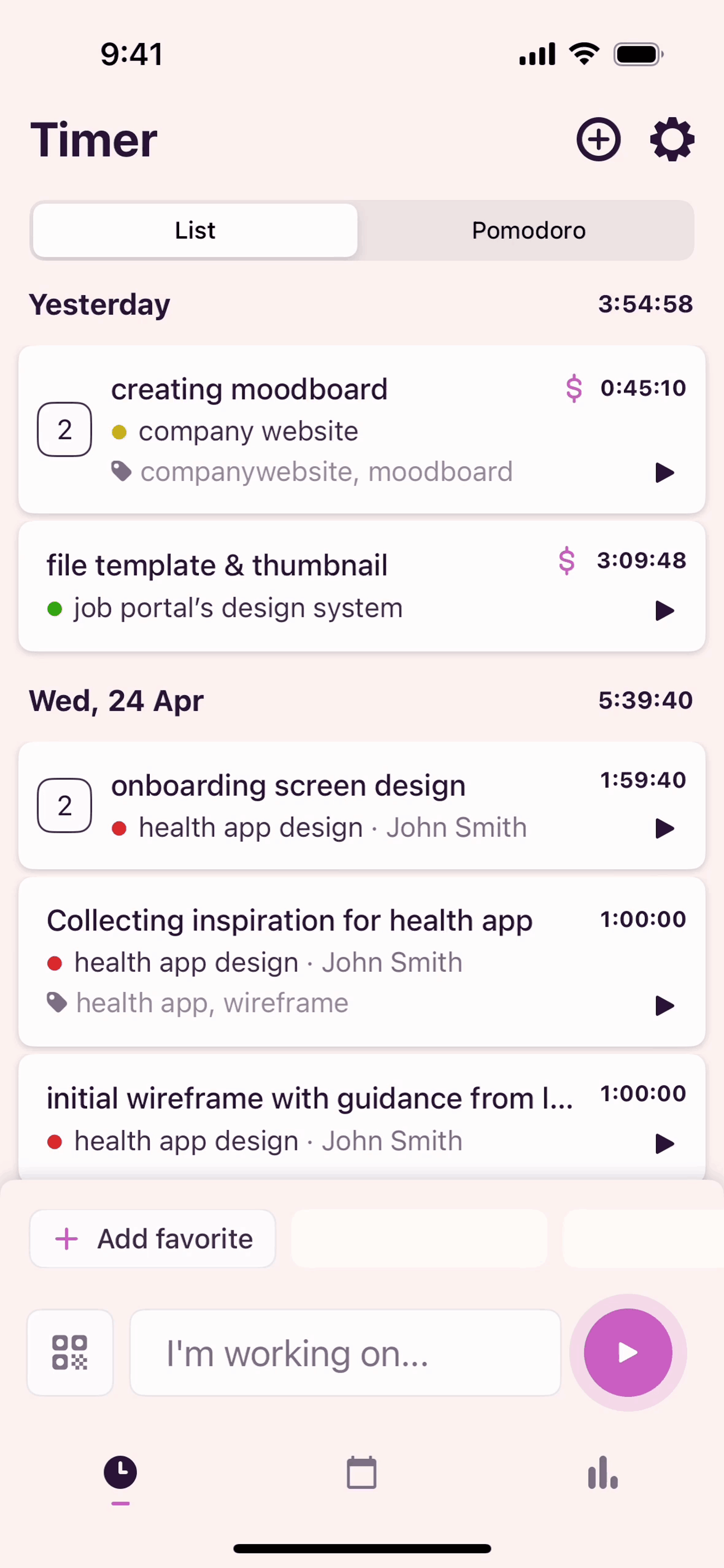 Toggl Track iOS Business interface screenshot 4