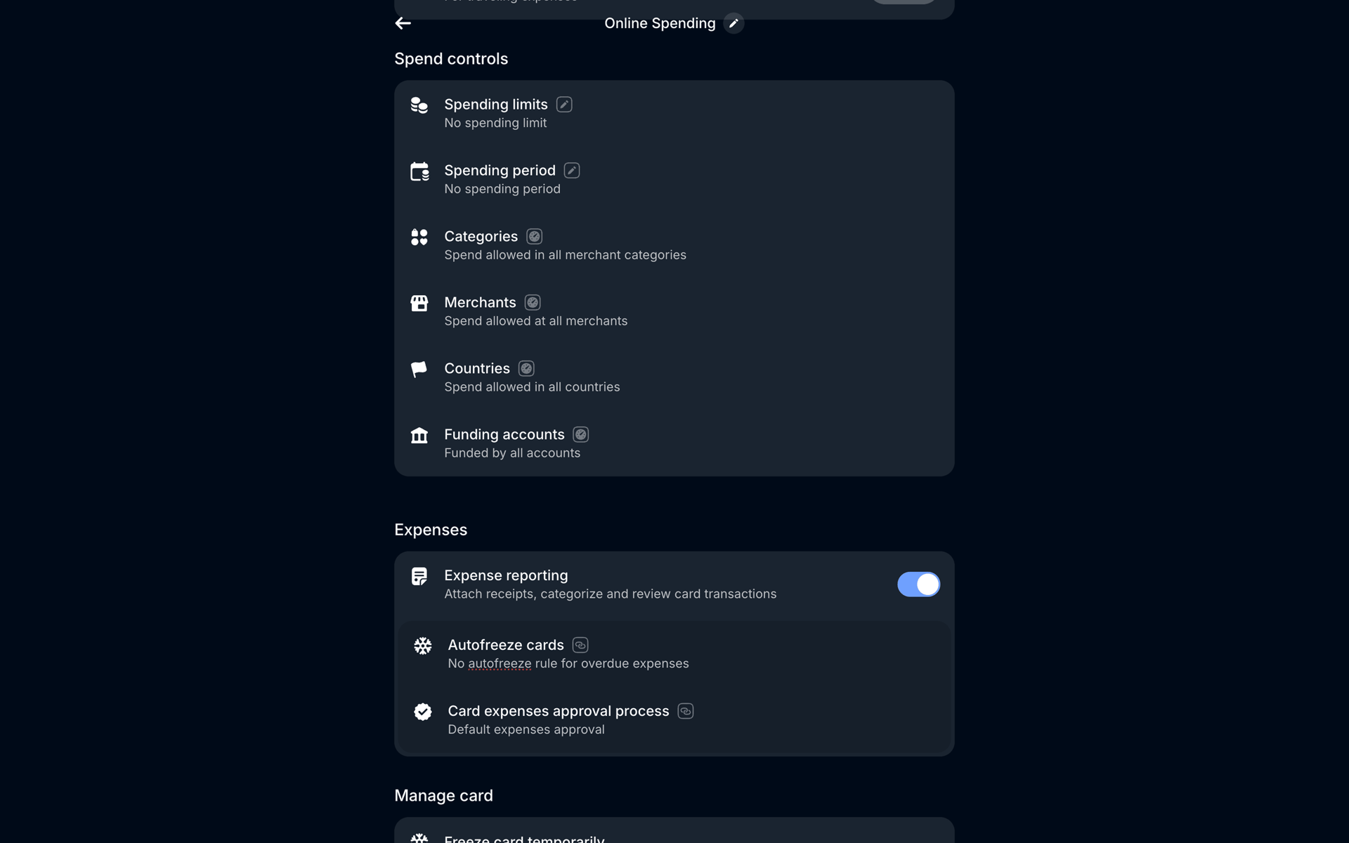 Revolut Business Web Finance interface screenshot 16