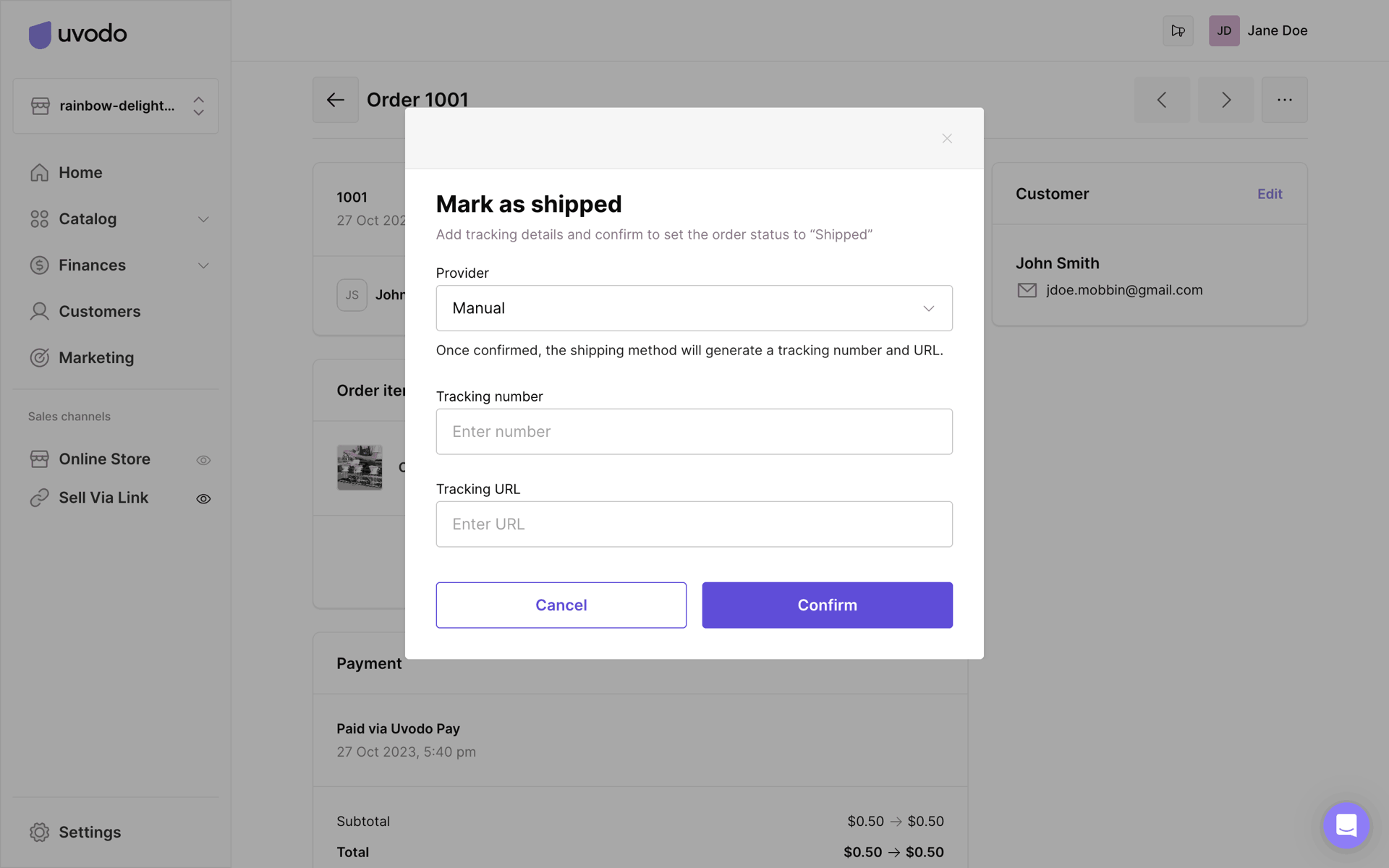 Uvodo Web Business interface screenshot 10