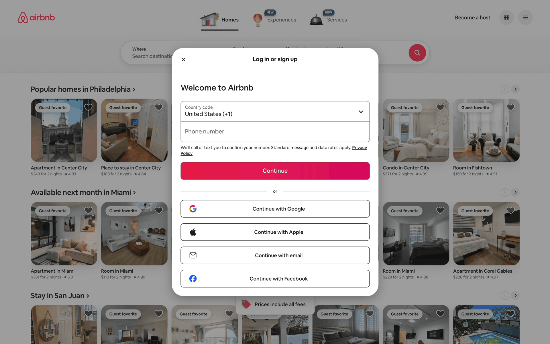Onboarding on Airbnb (web) screen 5