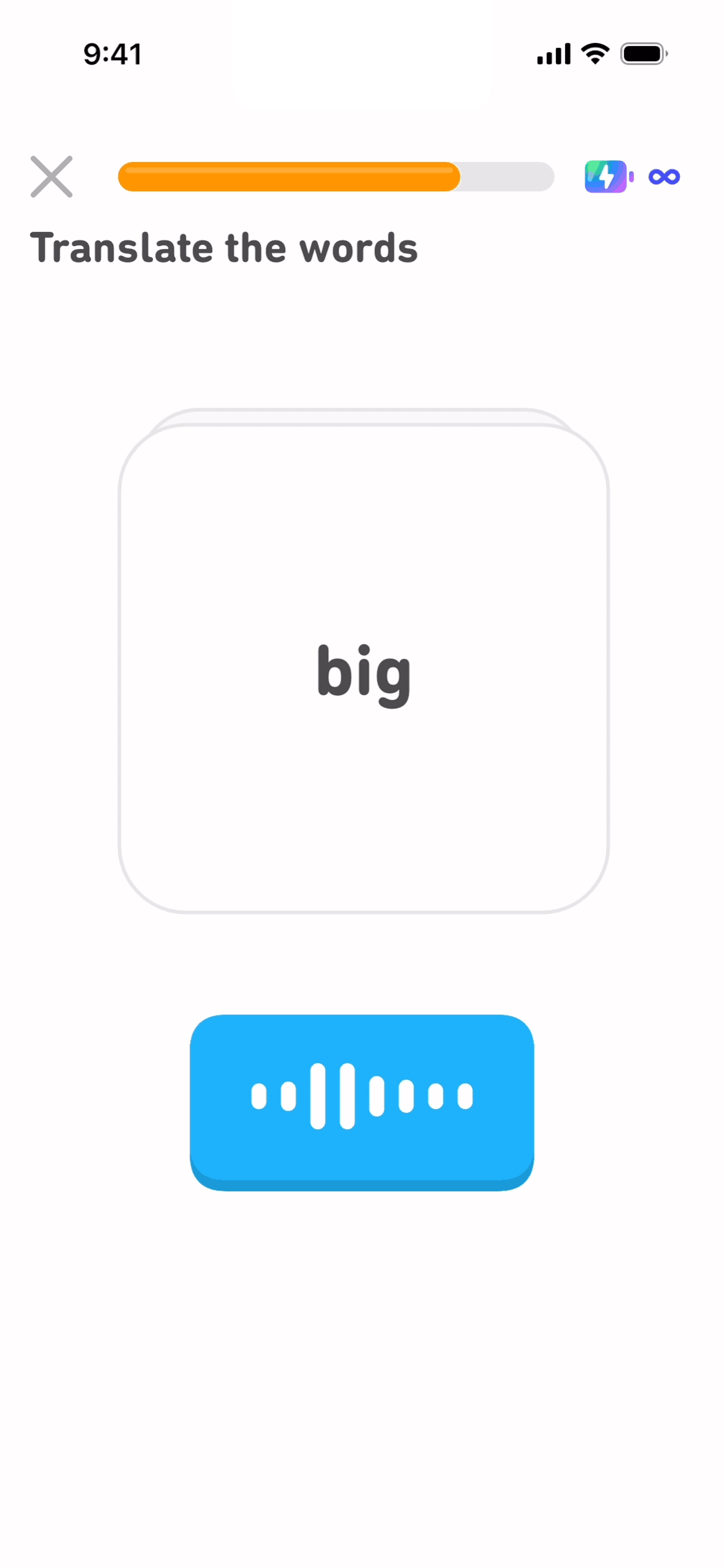 Duolingo iOS onboarding screen indexed in the Gummble UI library